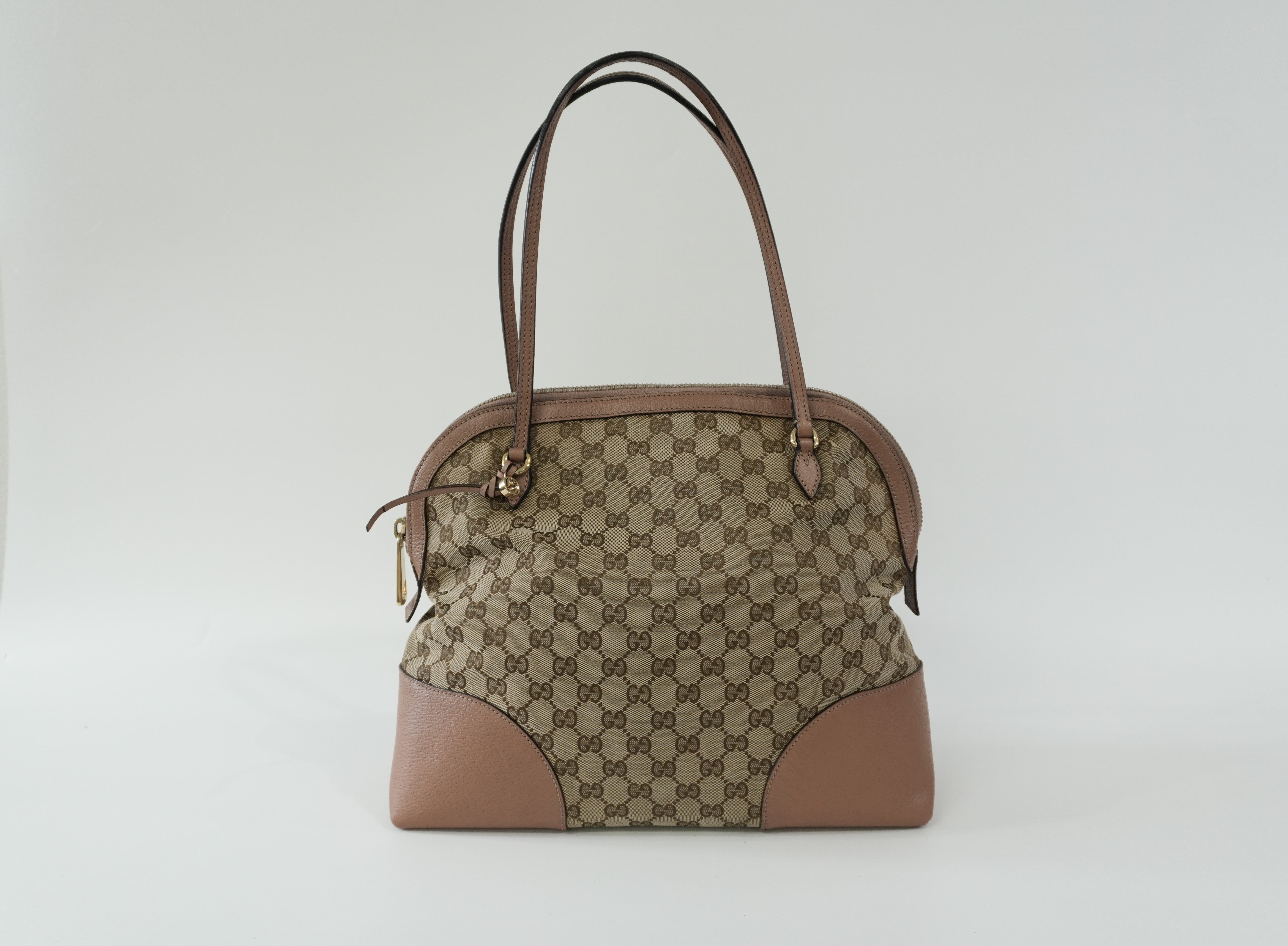 Pre-owned Gucci Fabric Canvas Guccisima Tote Bag Pink Used