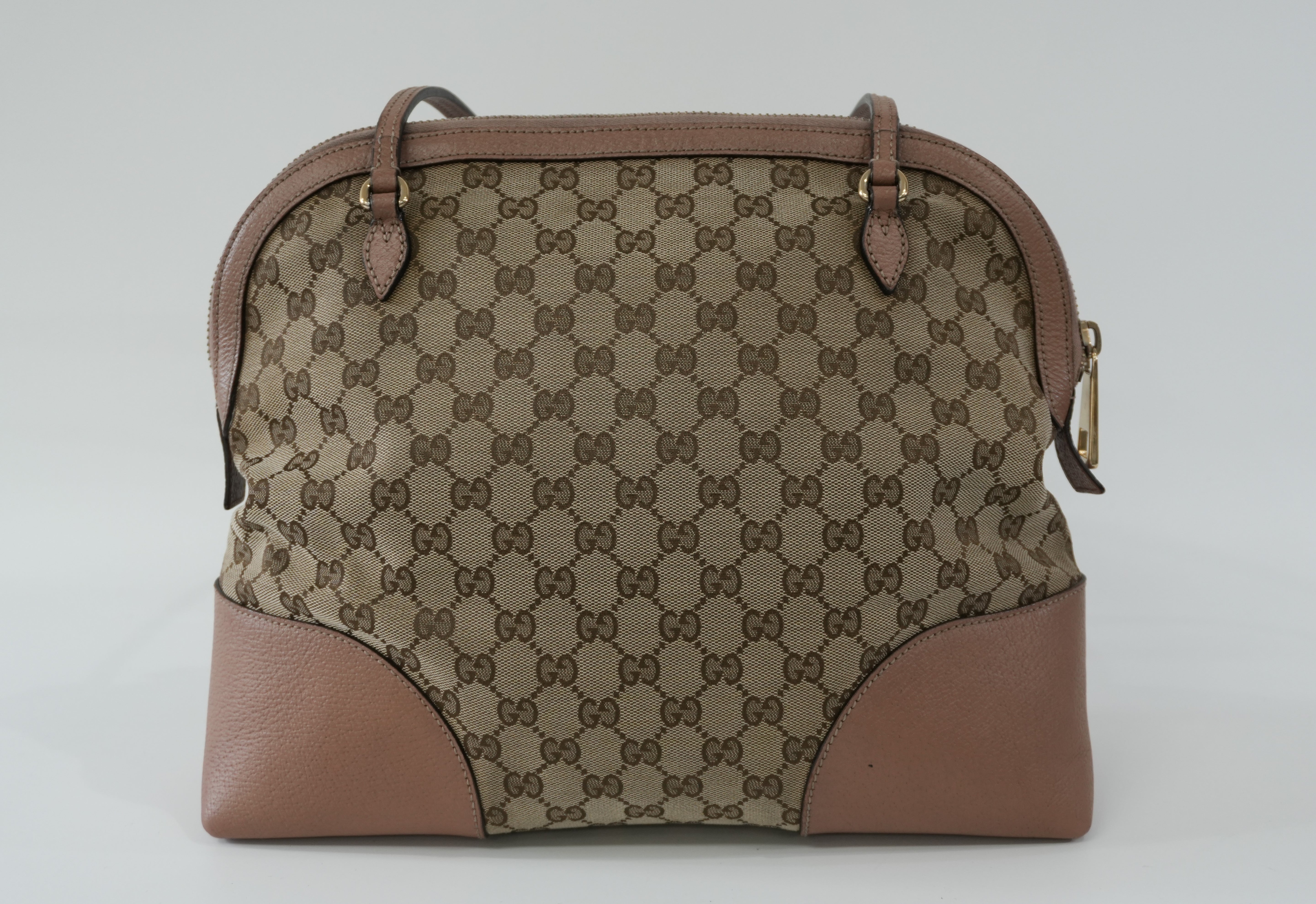 Pre-owned Gucci Fabric Canvas Guccisima Tote Bag Pink Used