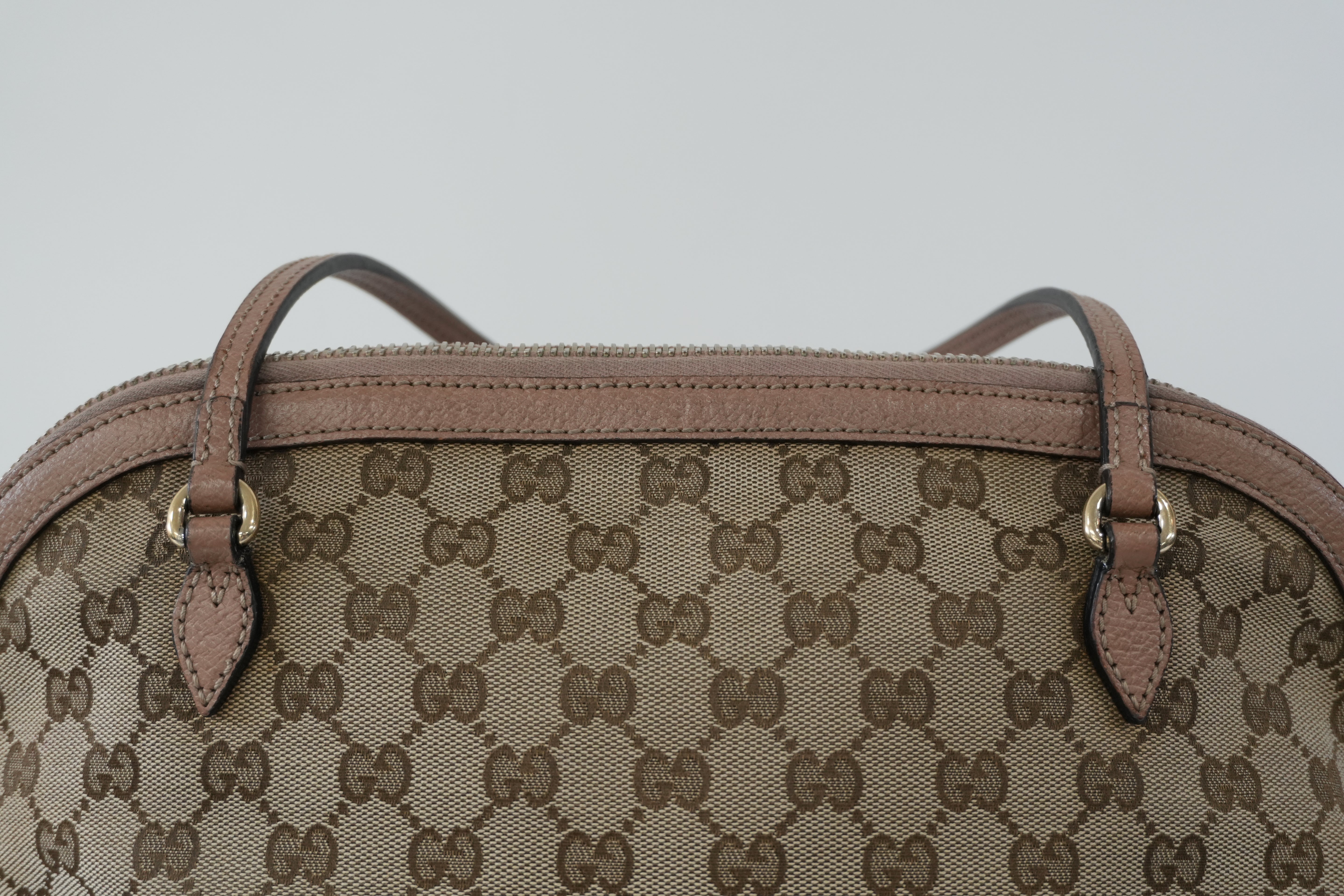 Pre-owned Gucci Fabric Canvas Guccisima Tote Bag Pink Used