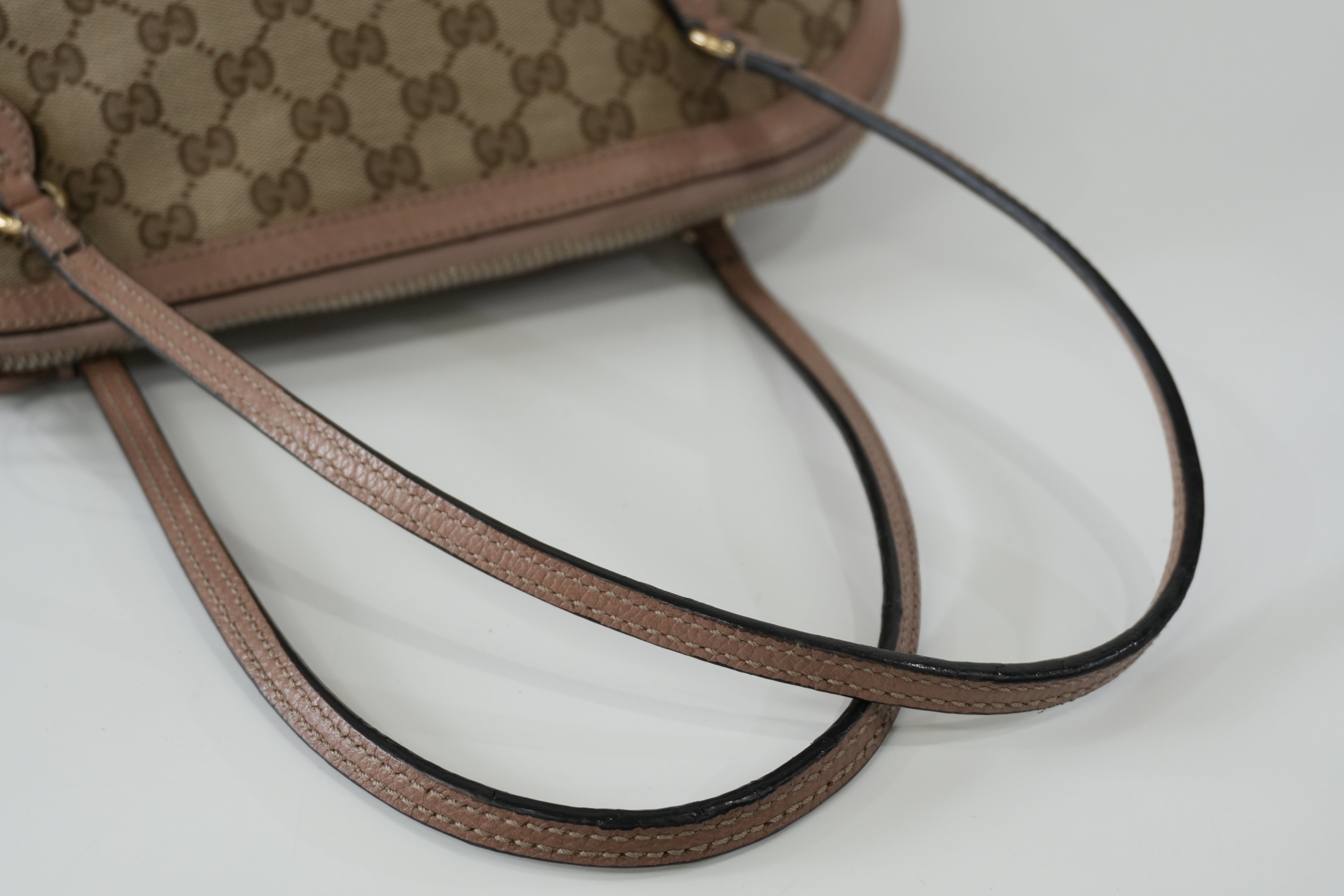Pre-owned Gucci Fabric Canvas Guccisima Tote Bag Pink Used