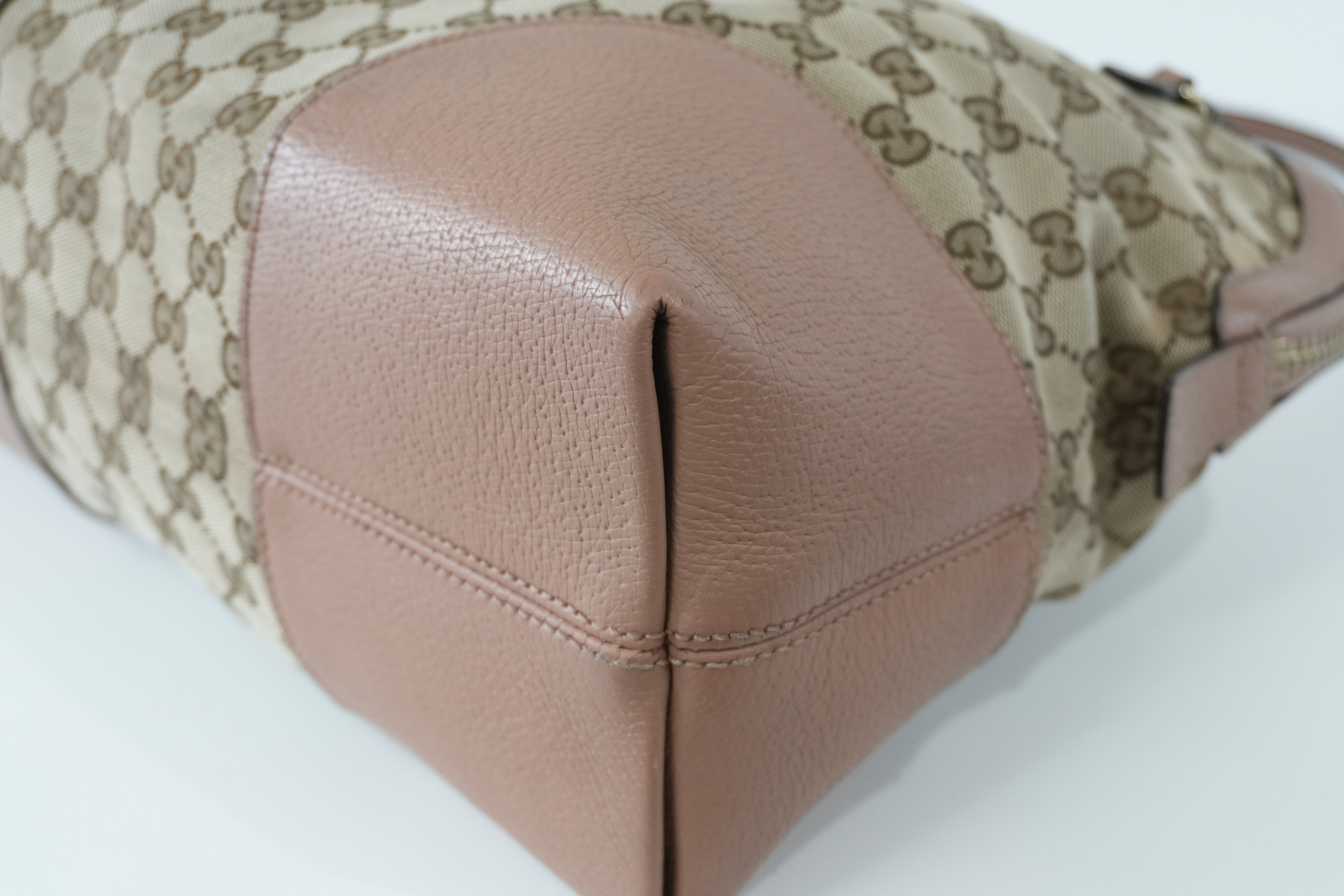 Pre-owned Gucci Fabric Canvas Guccisima Tote Bag Pink Used