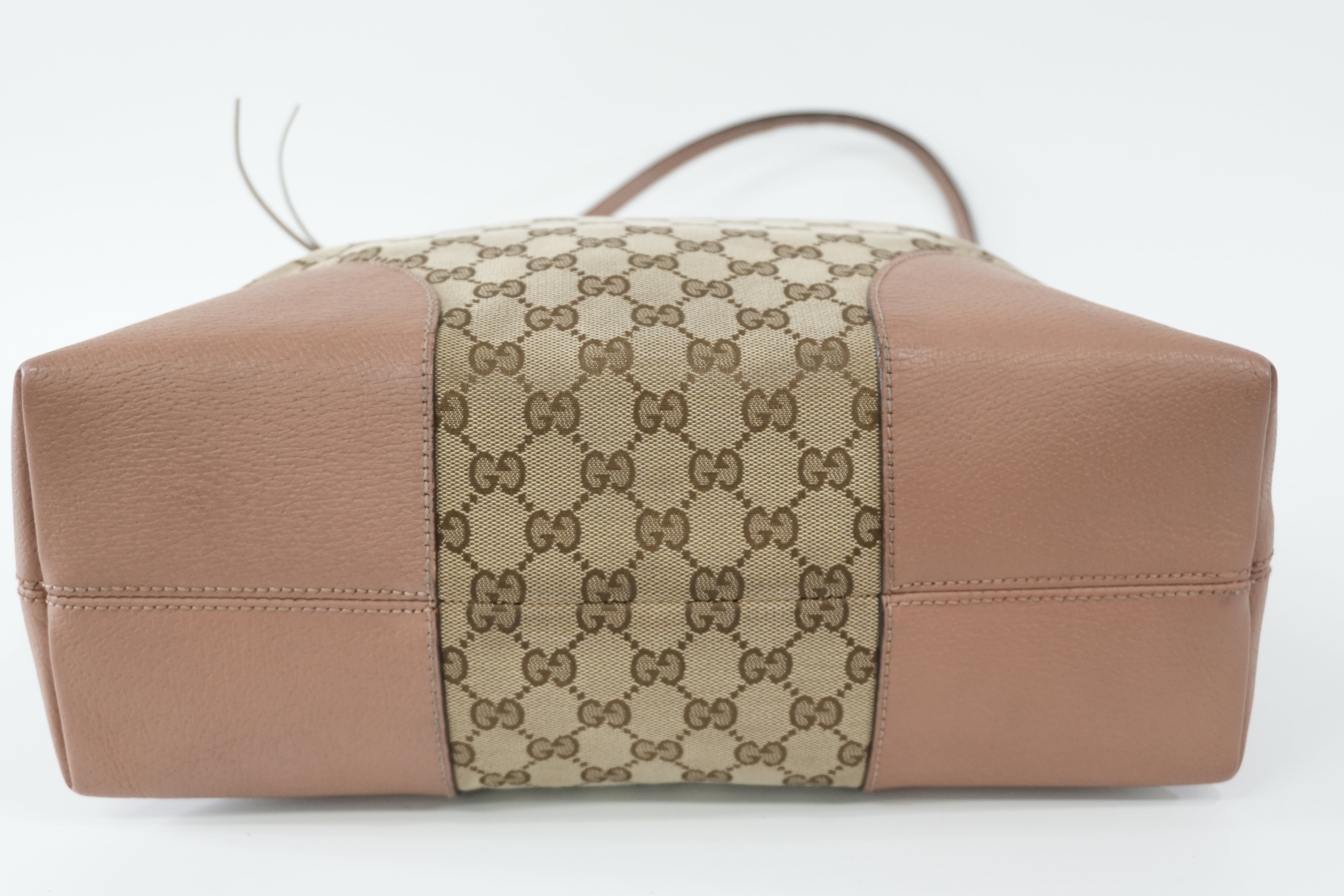 Pre-owned Gucci Fabric Canvas Guccisima Tote Bag Pink Used
