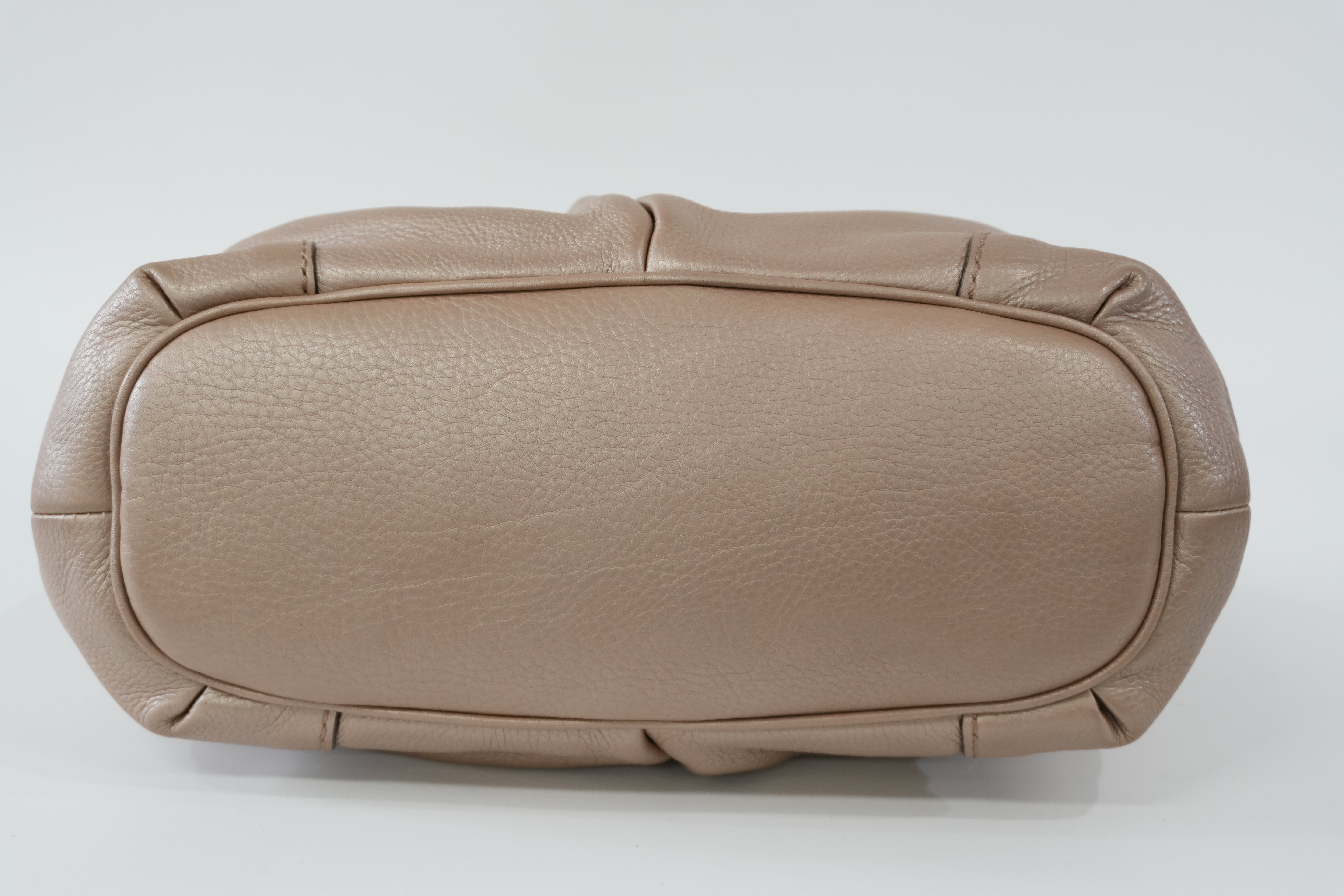 Pre-owned Gucci Leather Metallic Shoulder Bag Bronze Used