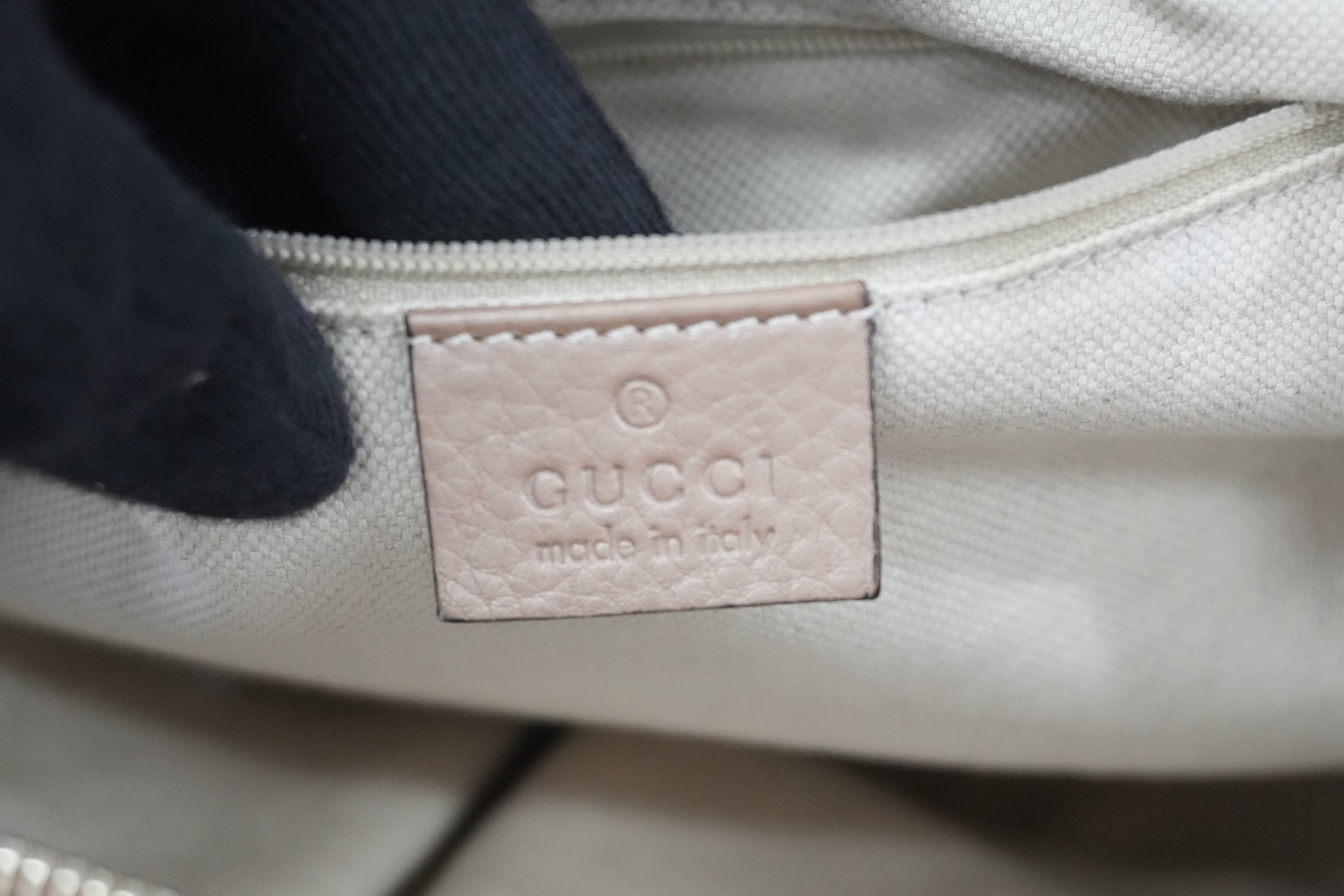 Pre-owned Gucci Leather Metallic Shoulder Bag Bronze Used