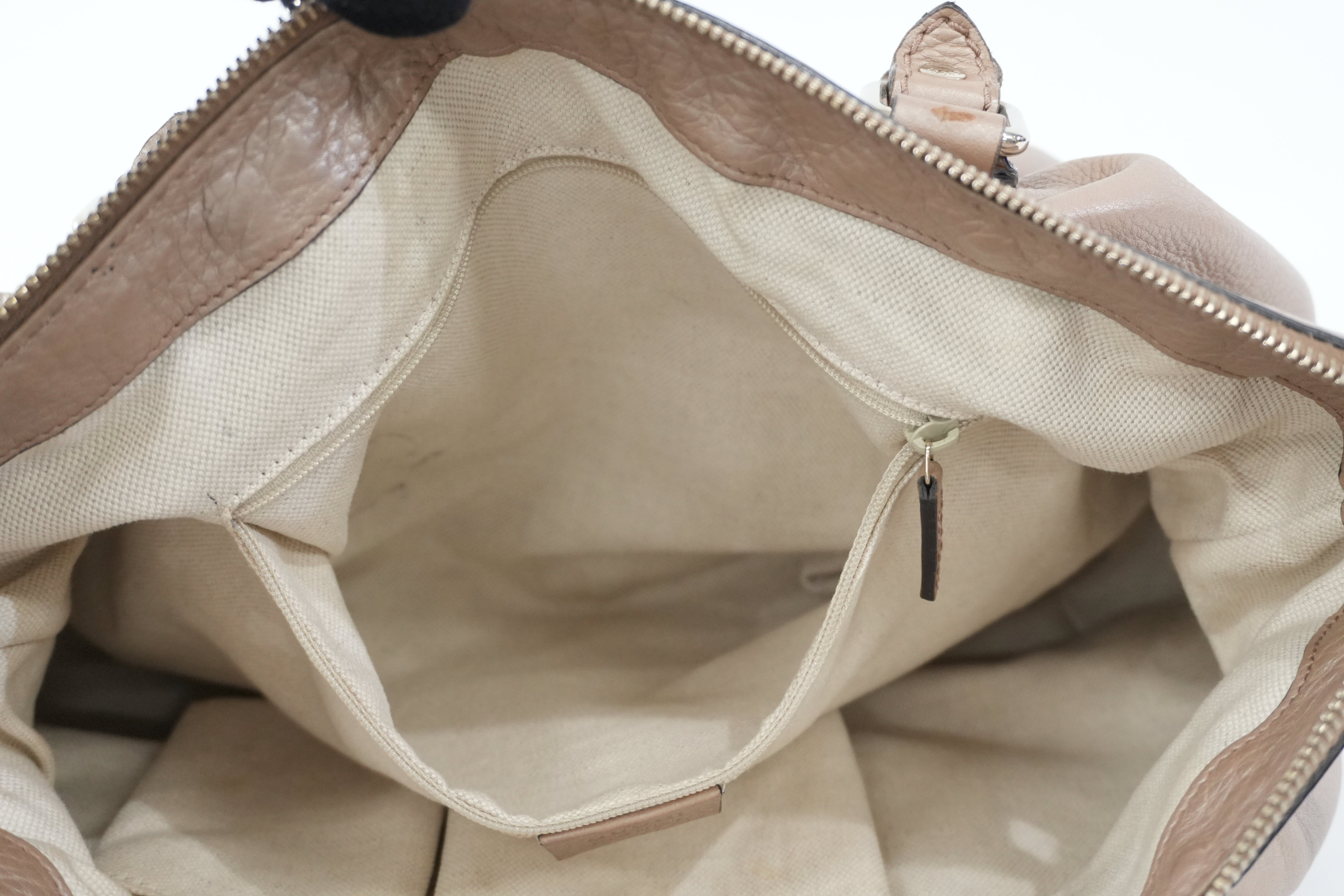 Pre-owned Gucci Leather Metallic Shoulder Bag Bronze Used