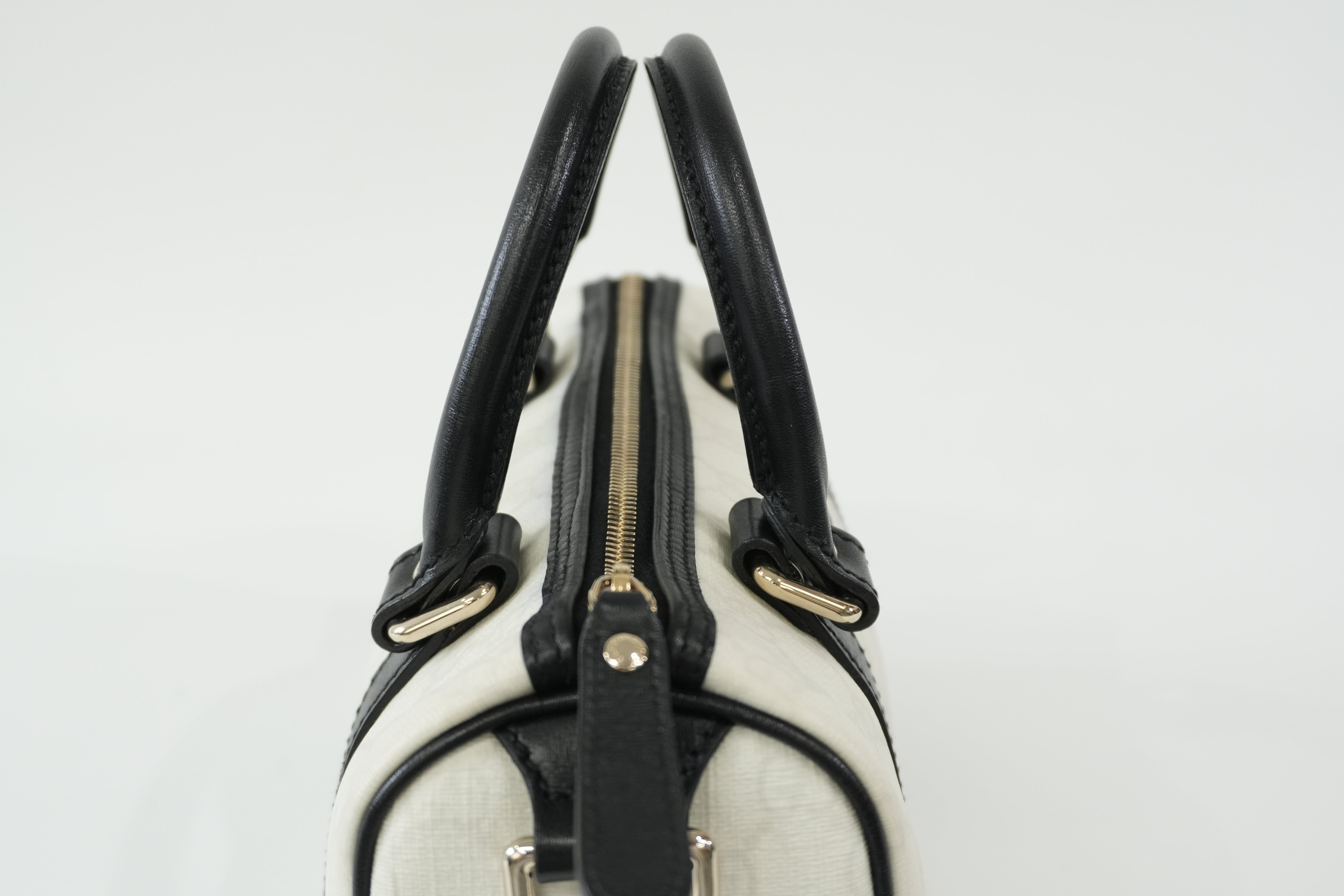 Pre-owned Gucci Canvas GG Supreme Boston Handbag White Used