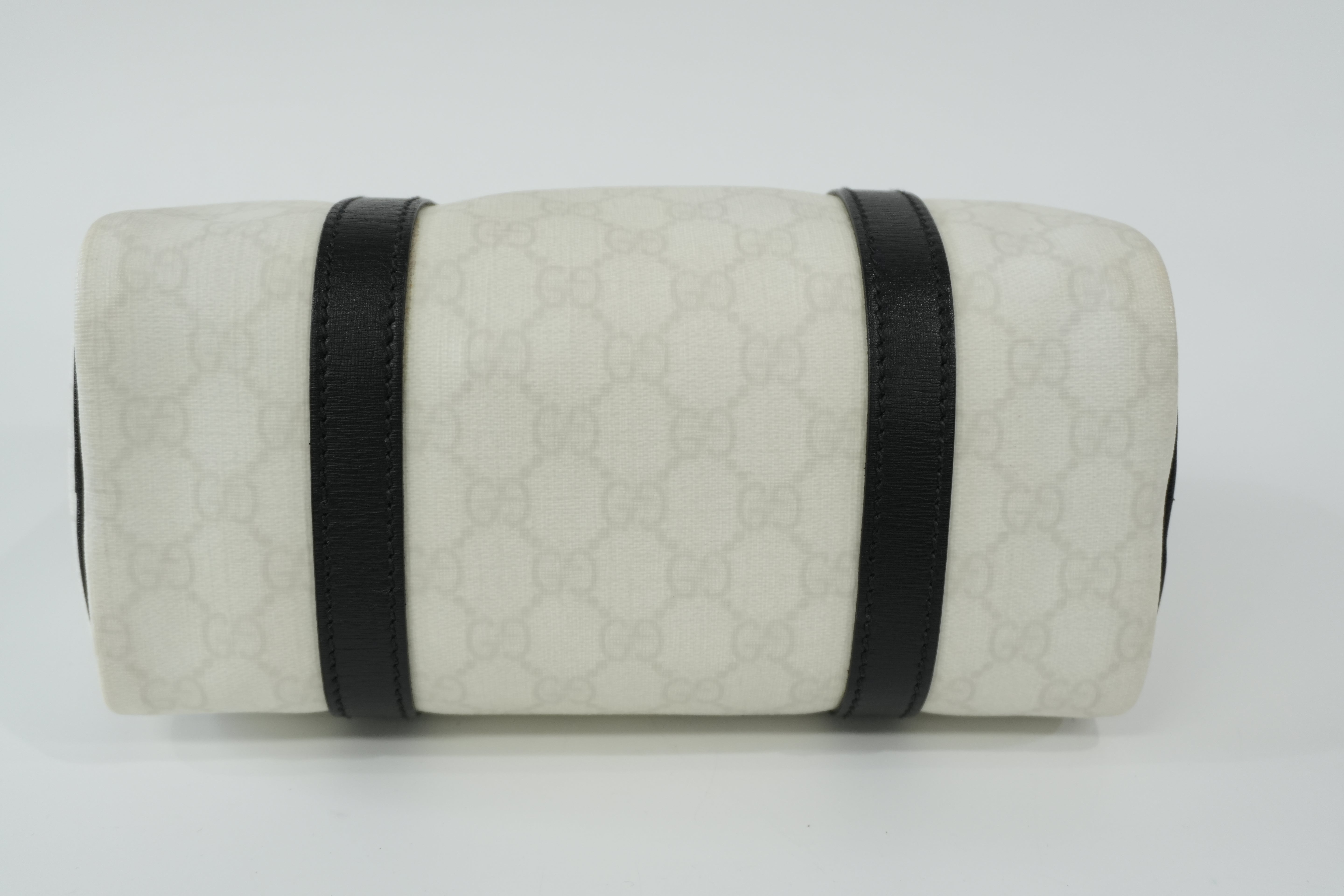Pre-owned Gucci Canvas GG Supreme Boston Handbag White Used
