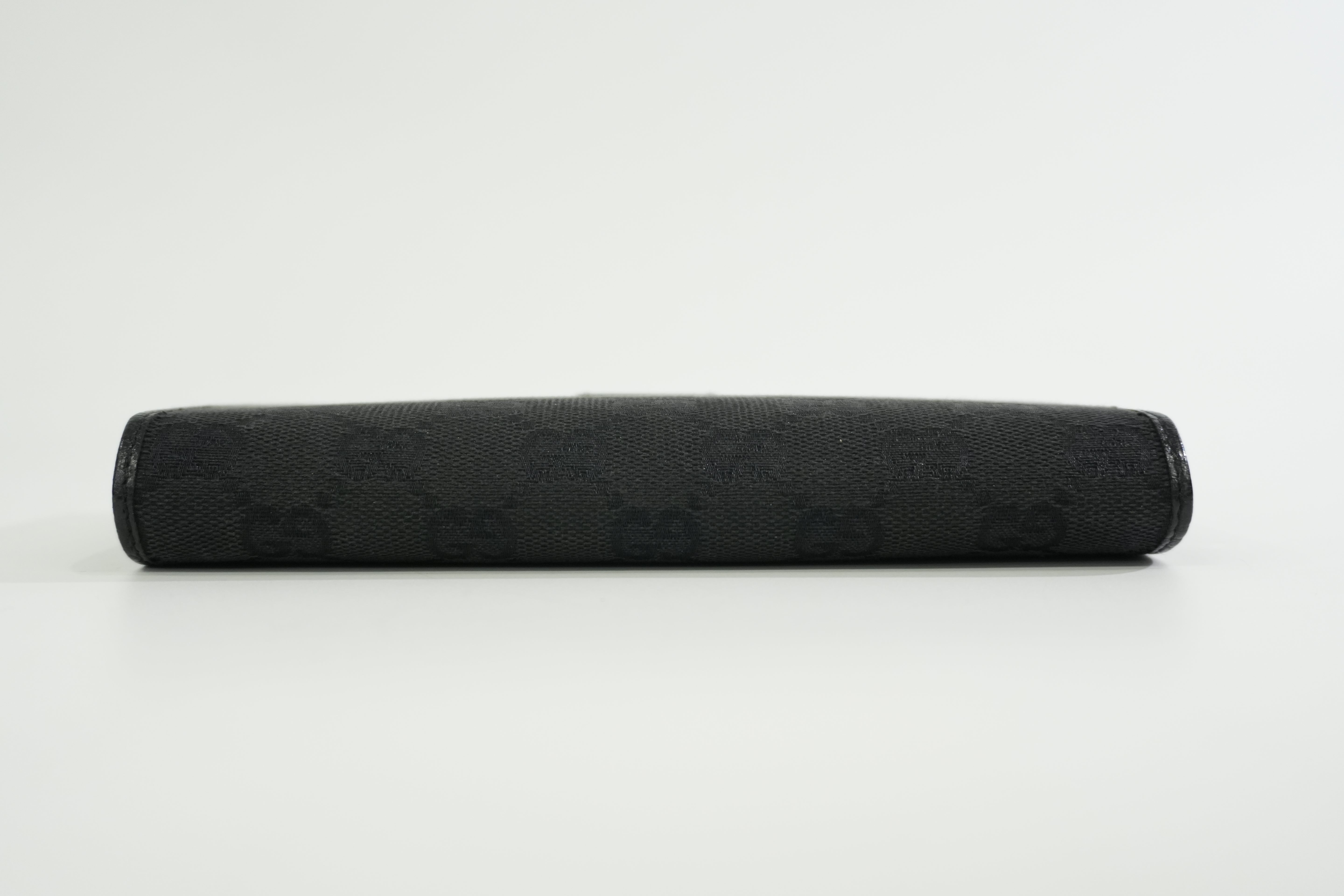Gucci Canvas Long Wallet Black Used