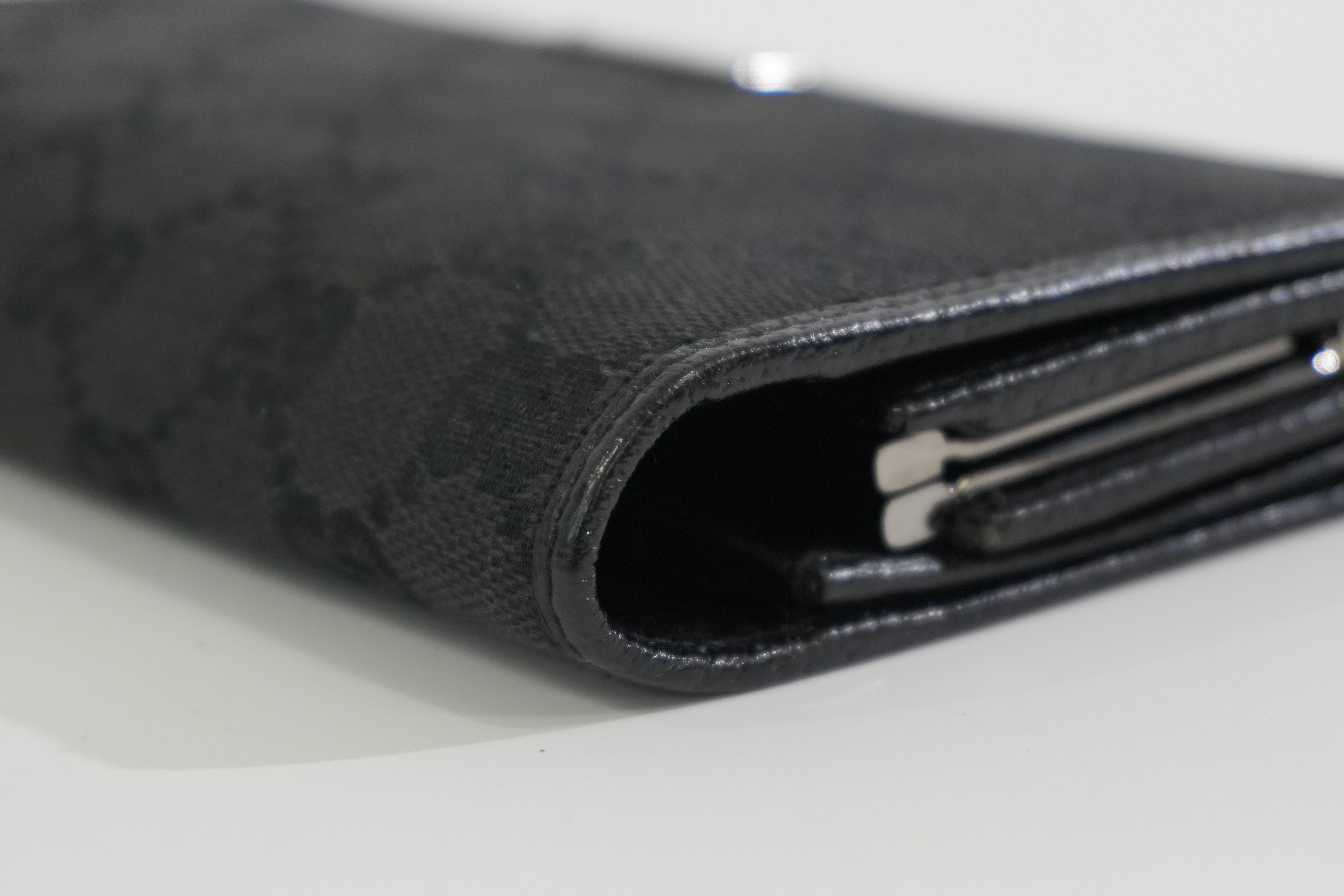 Gucci Canvas Long Wallet Black Used