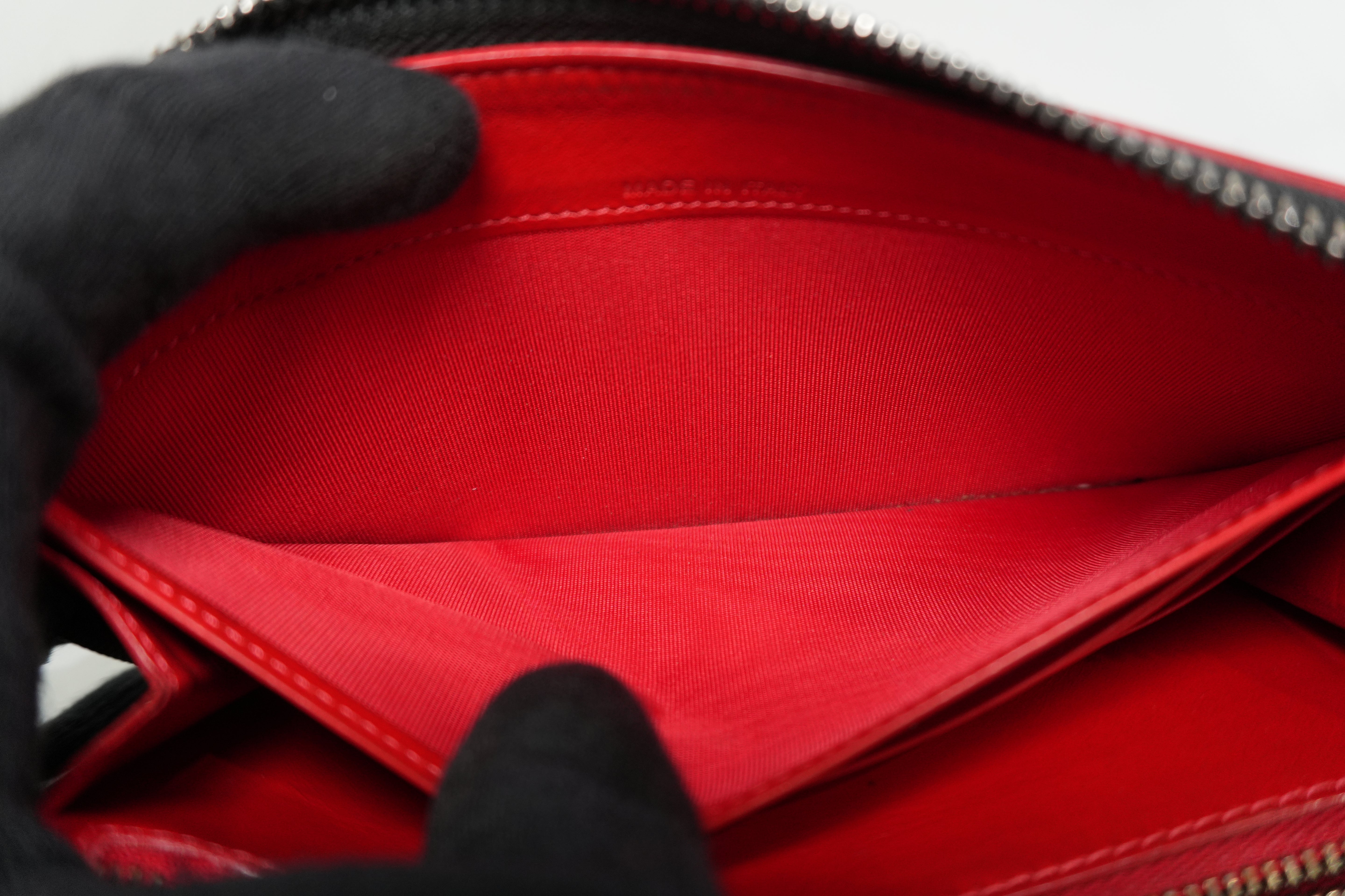 Christian Louboutin Leather Studded Long Wallet Black Used