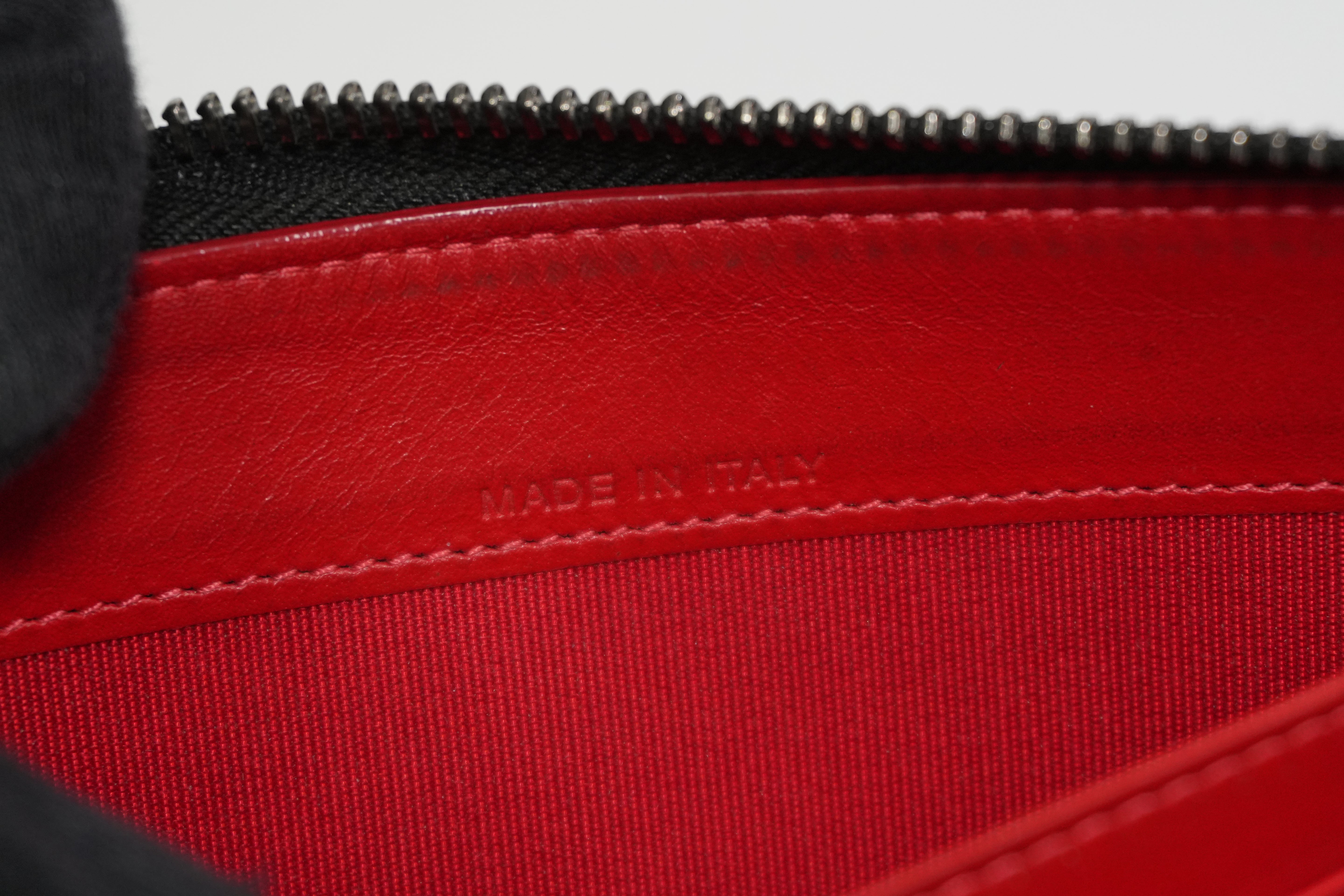Christian Louboutin Leather Studded Long Wallet Black Used