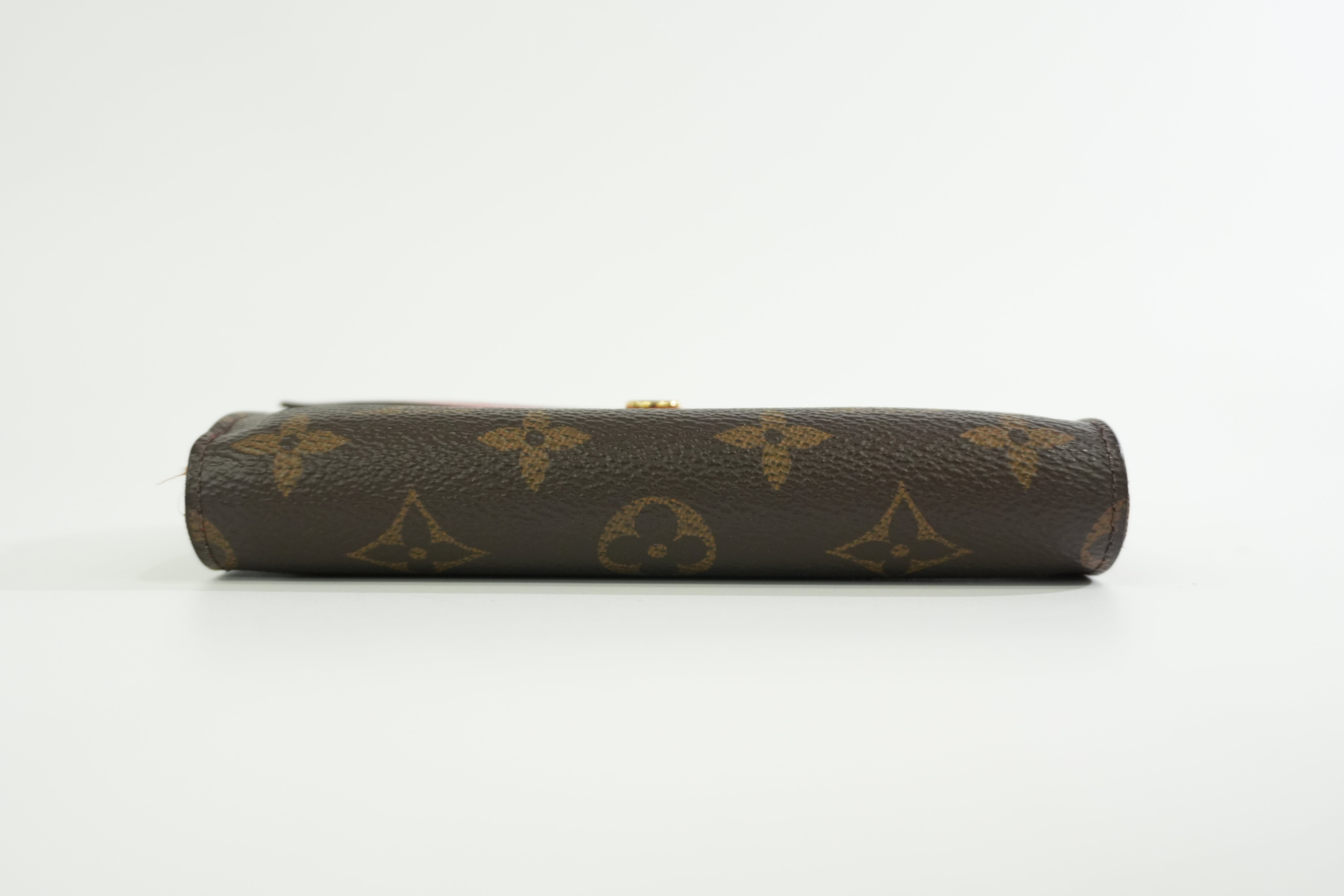 Louis Vuitton Monogram Pallas Compact Wallet Red Used