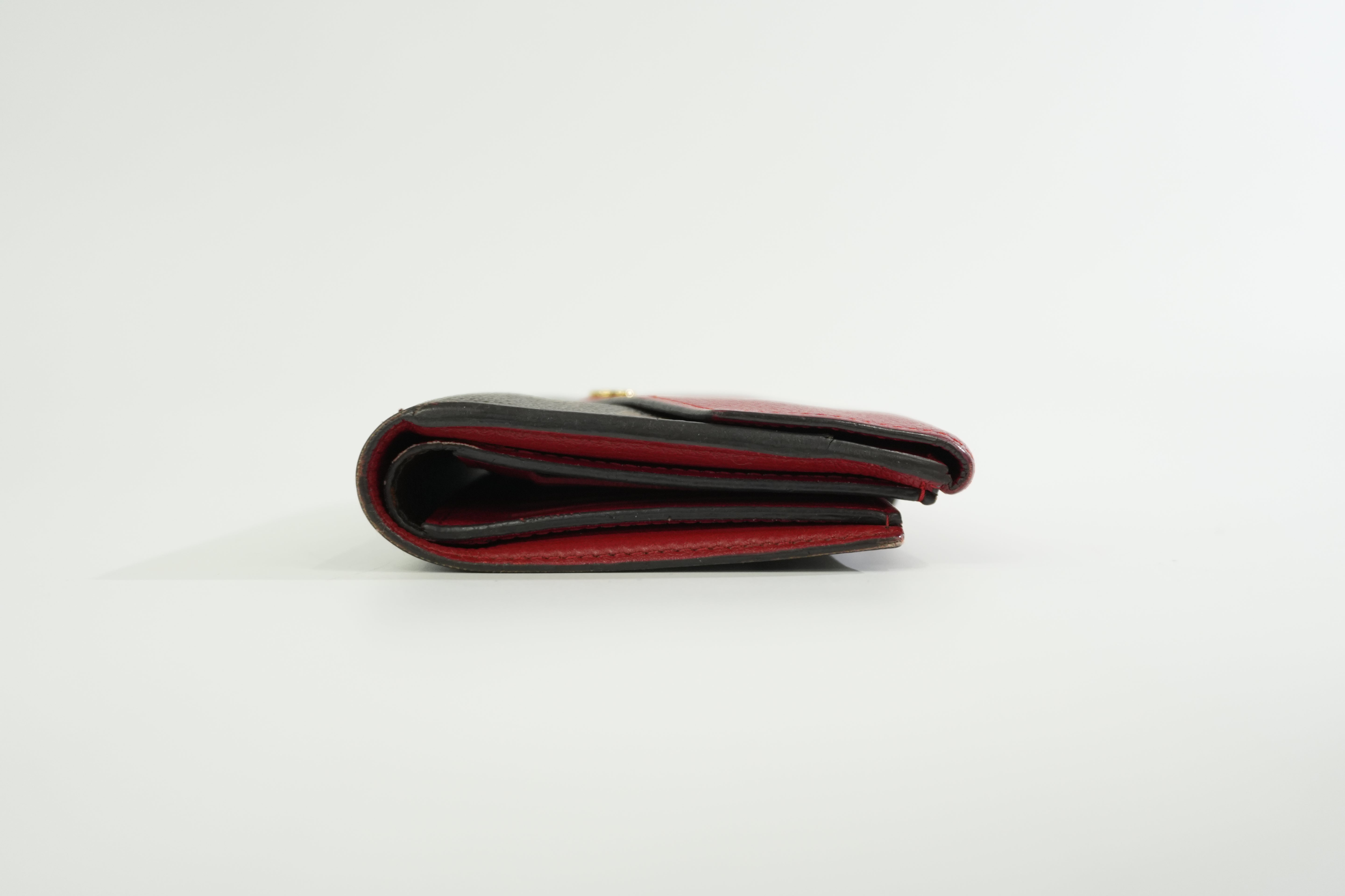 Louis Vuitton Monogram Pallas Compact Wallet Red Used