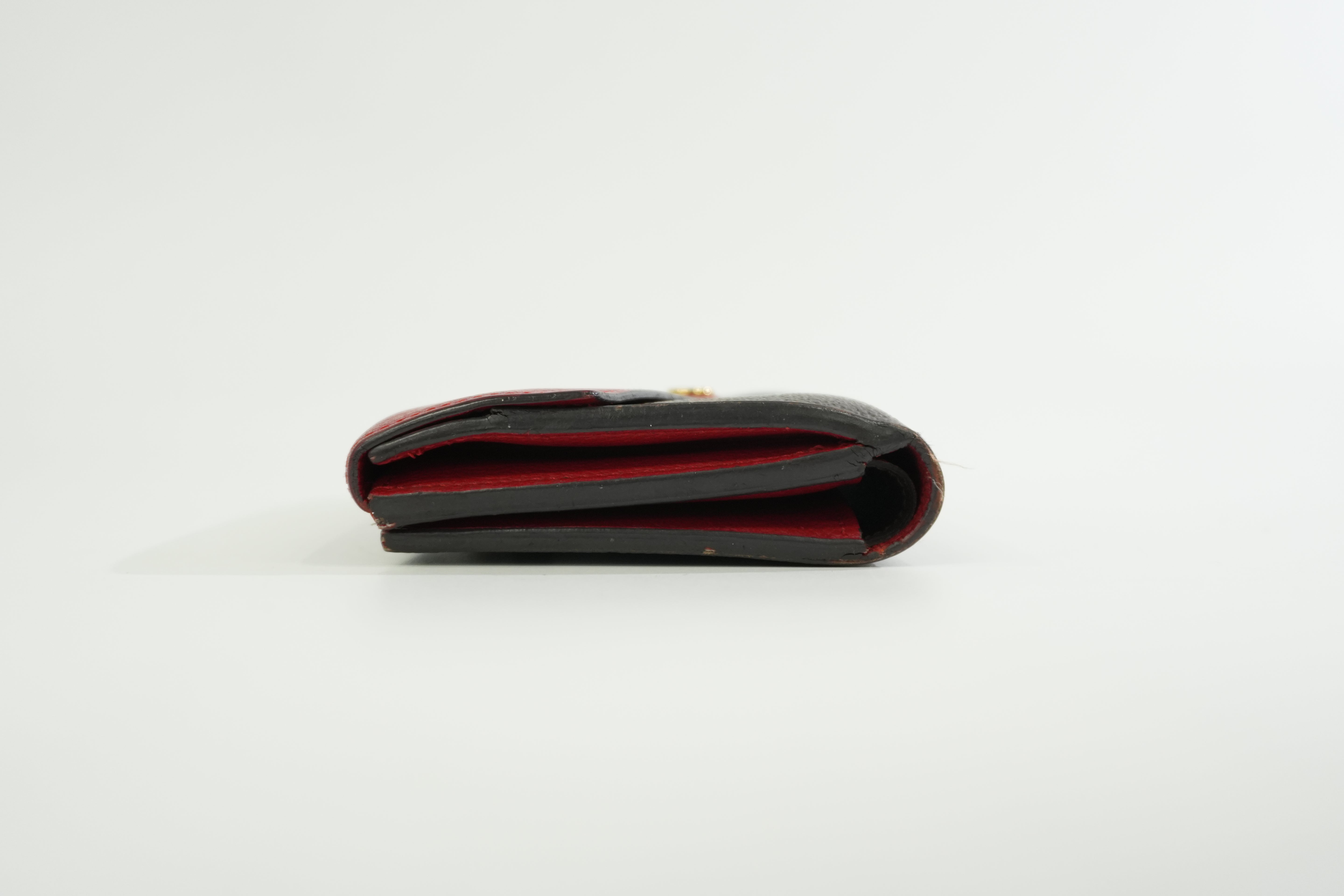 Louis Vuitton Monogram Pallas Compact Wallet Red Used