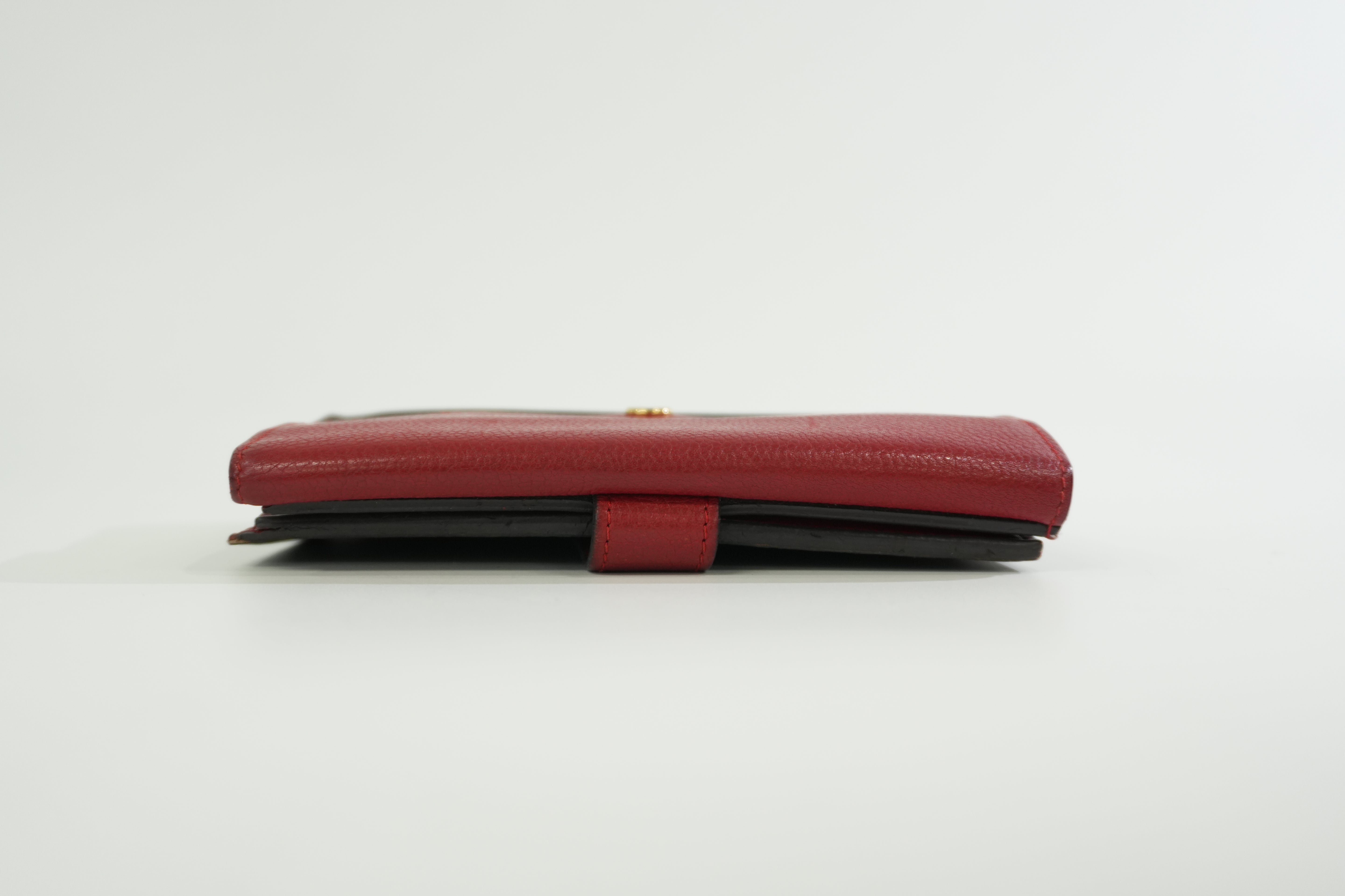 Louis Vuitton Monogram Pallas Compact Wallet Red Used