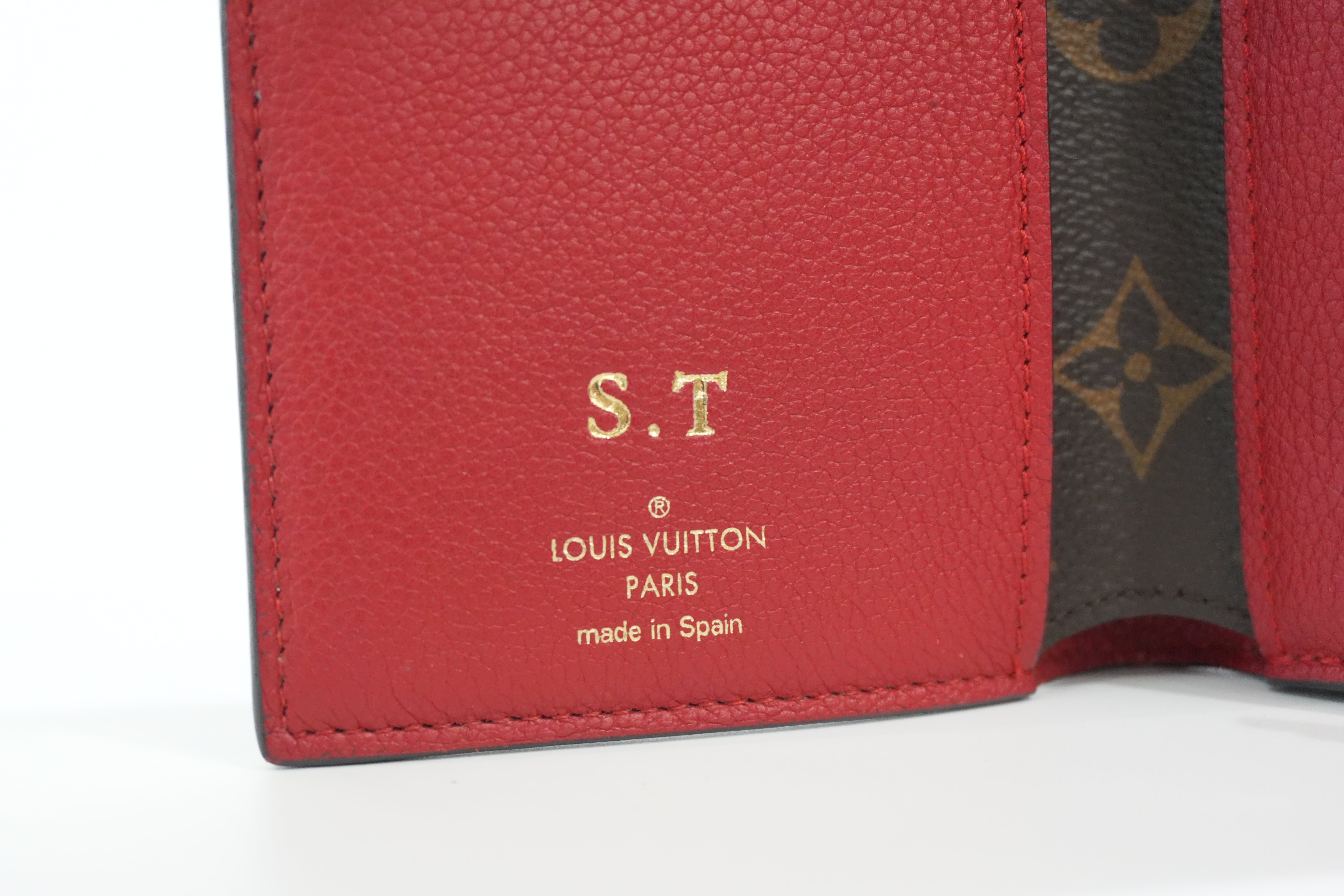 Louis Vuitton Monogram Pallas Compact Wallet Red Used