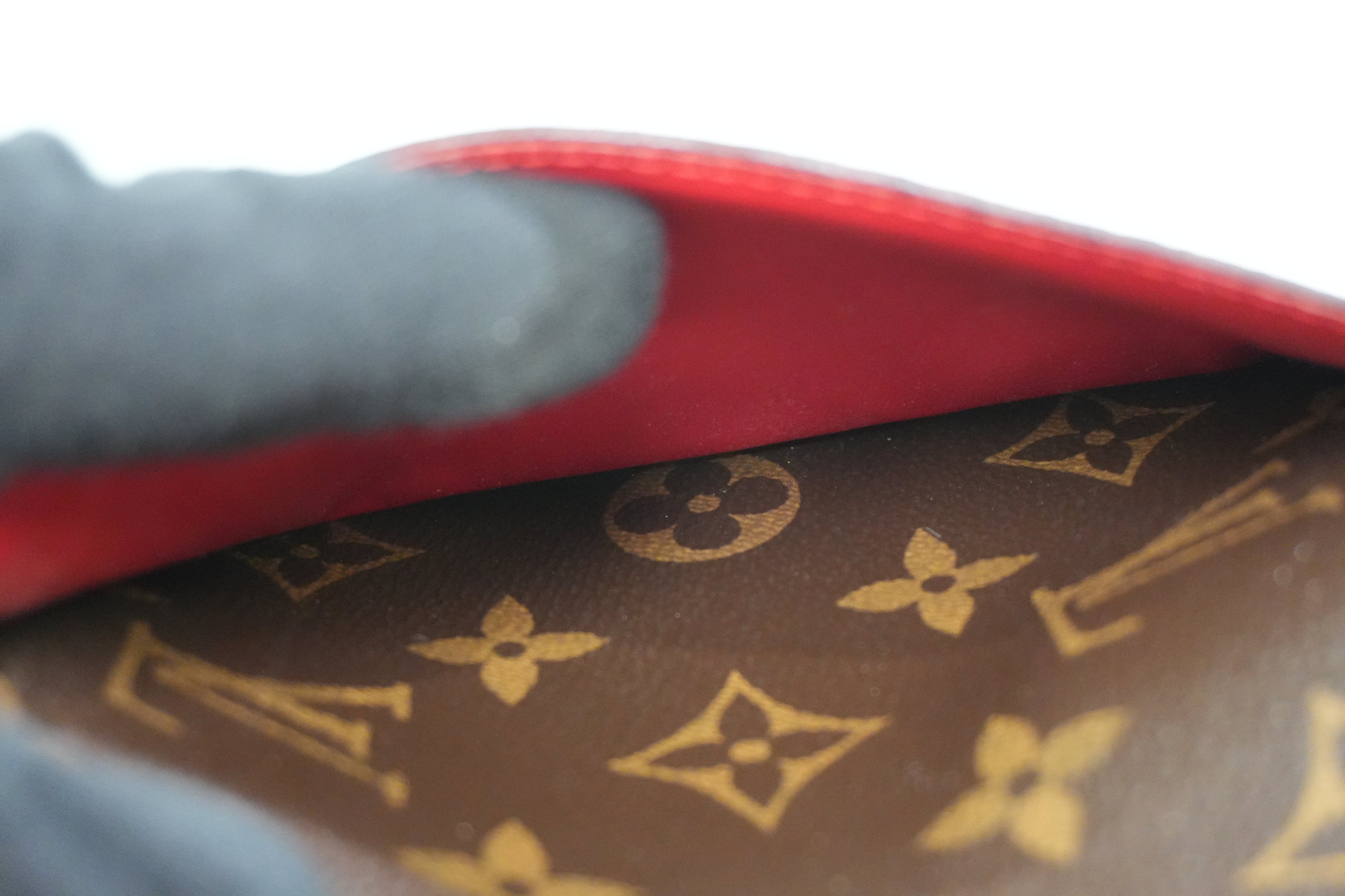 Louis Vuitton Monogram Pallas Compact Wallet Red Used