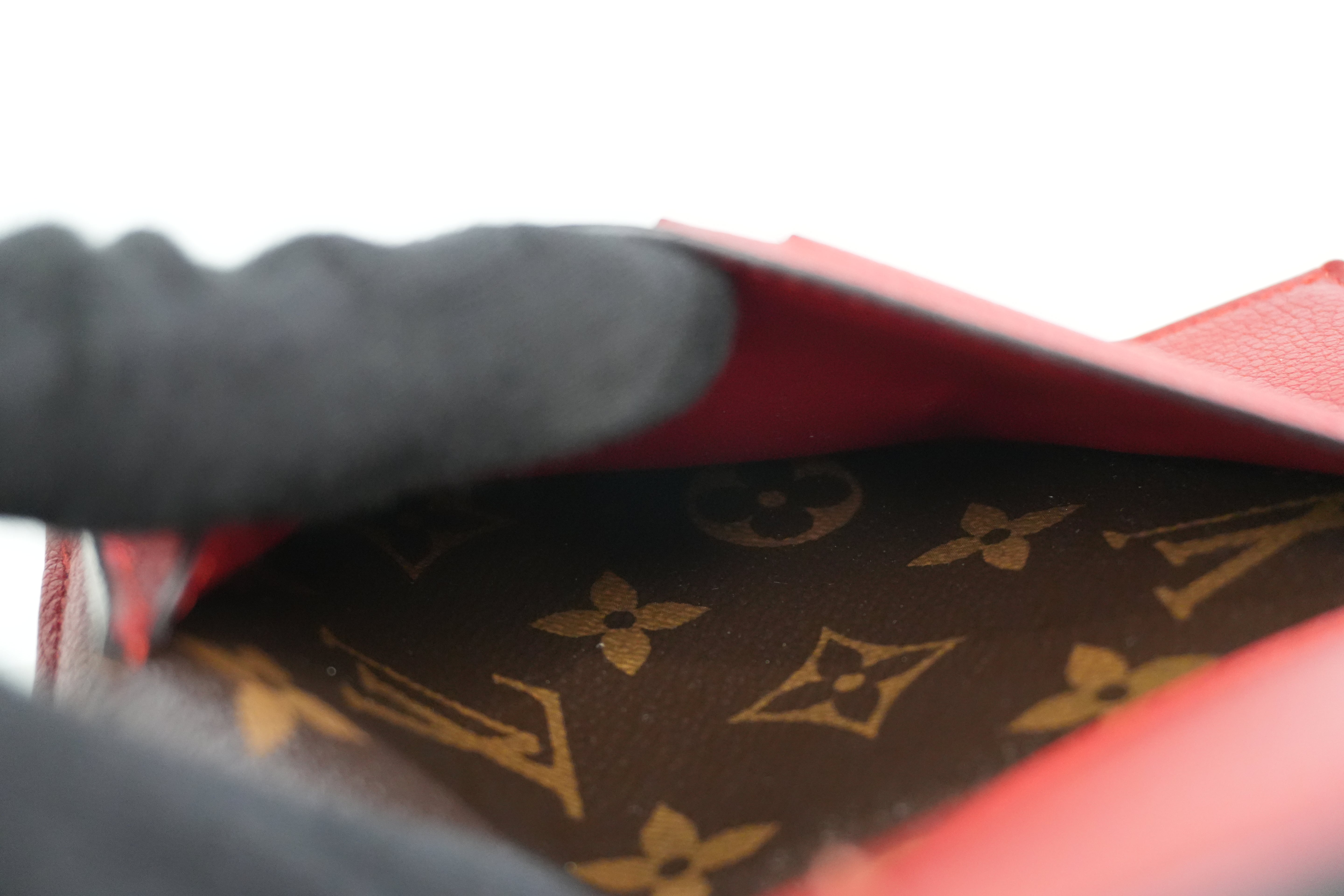 Louis Vuitton Monogram Pallas Compact Wallet Red Used