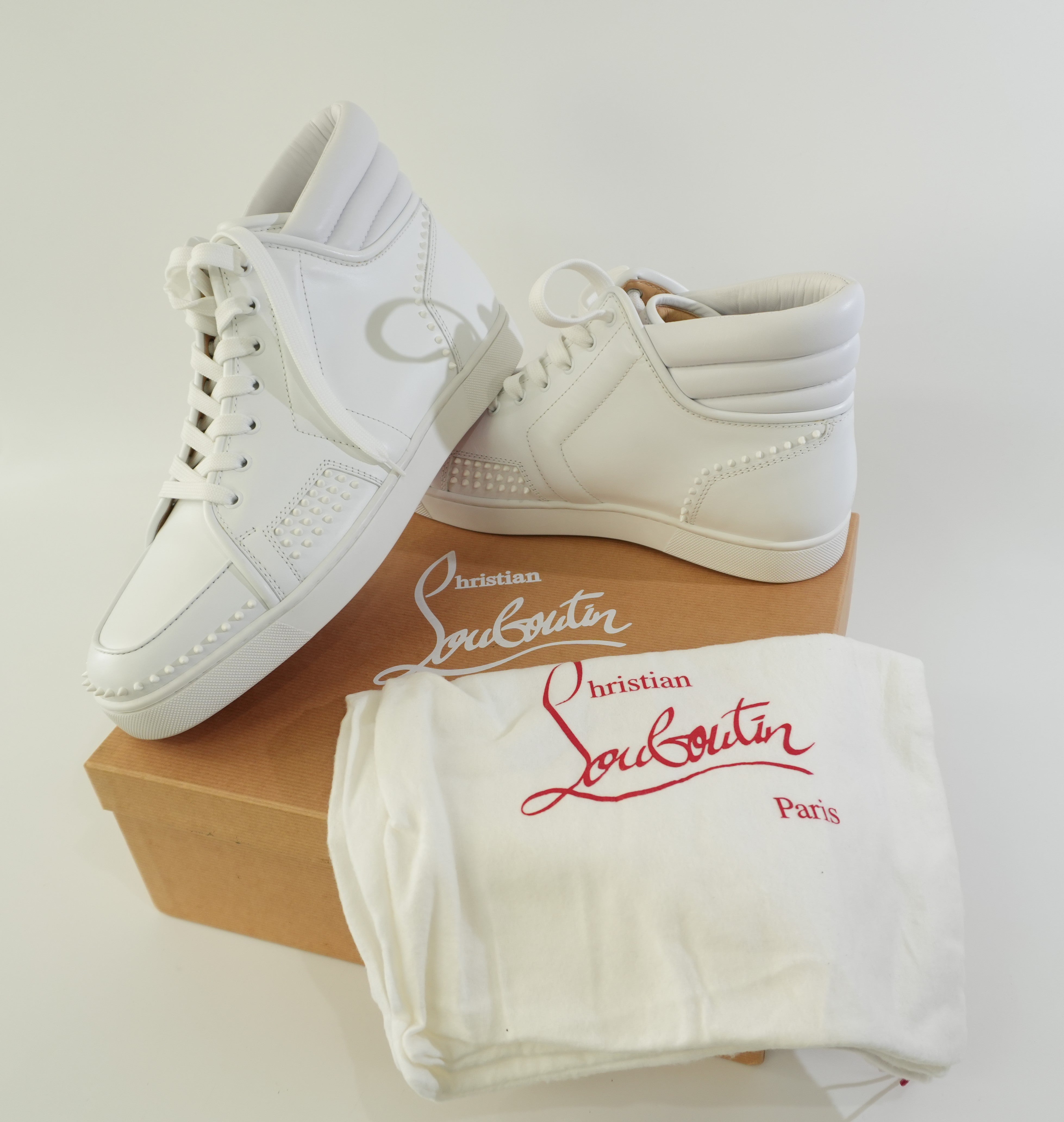 Pre-owned Christian Louboutin Sneakers Size 12 White Used