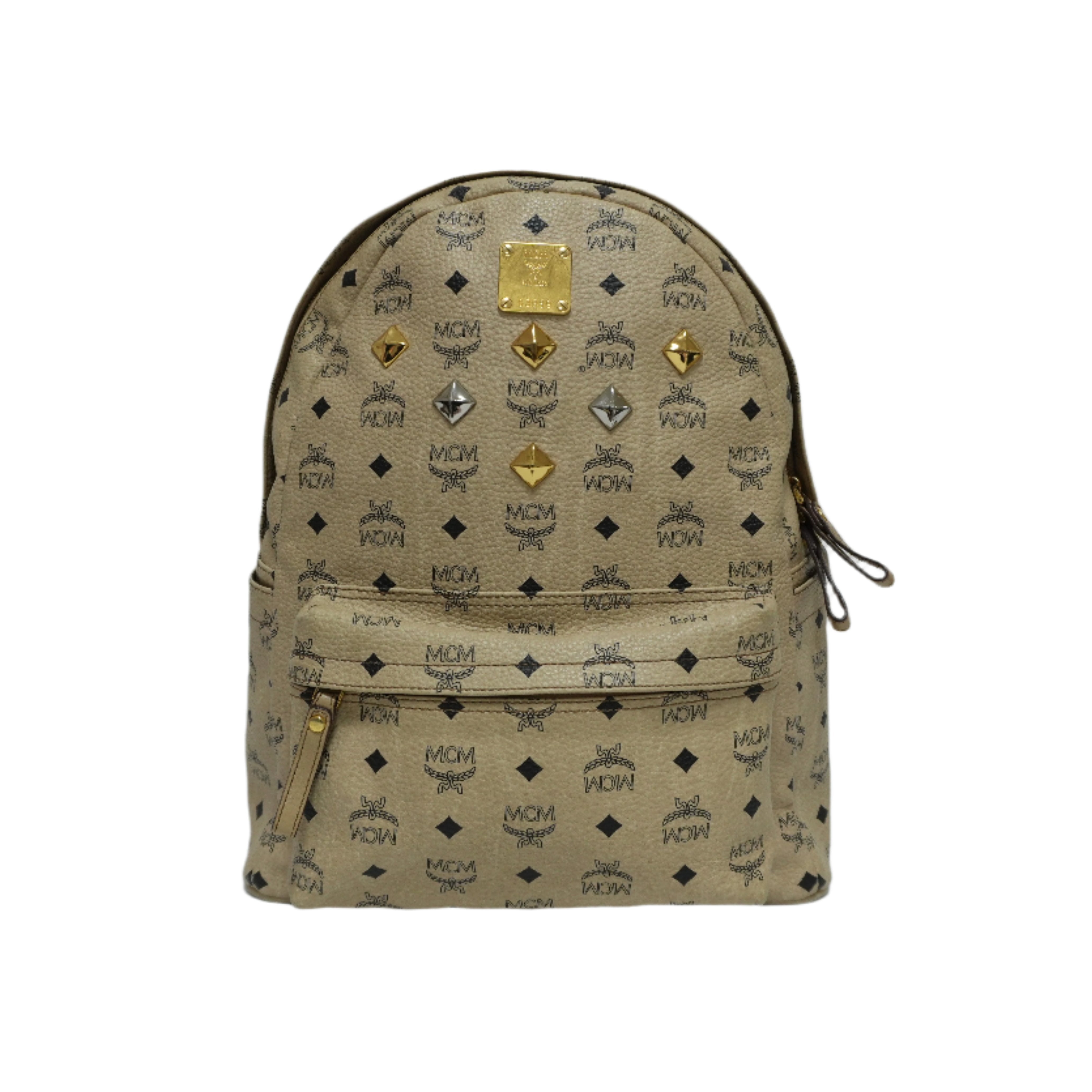 MCM Canvas Backpack Ivory Used