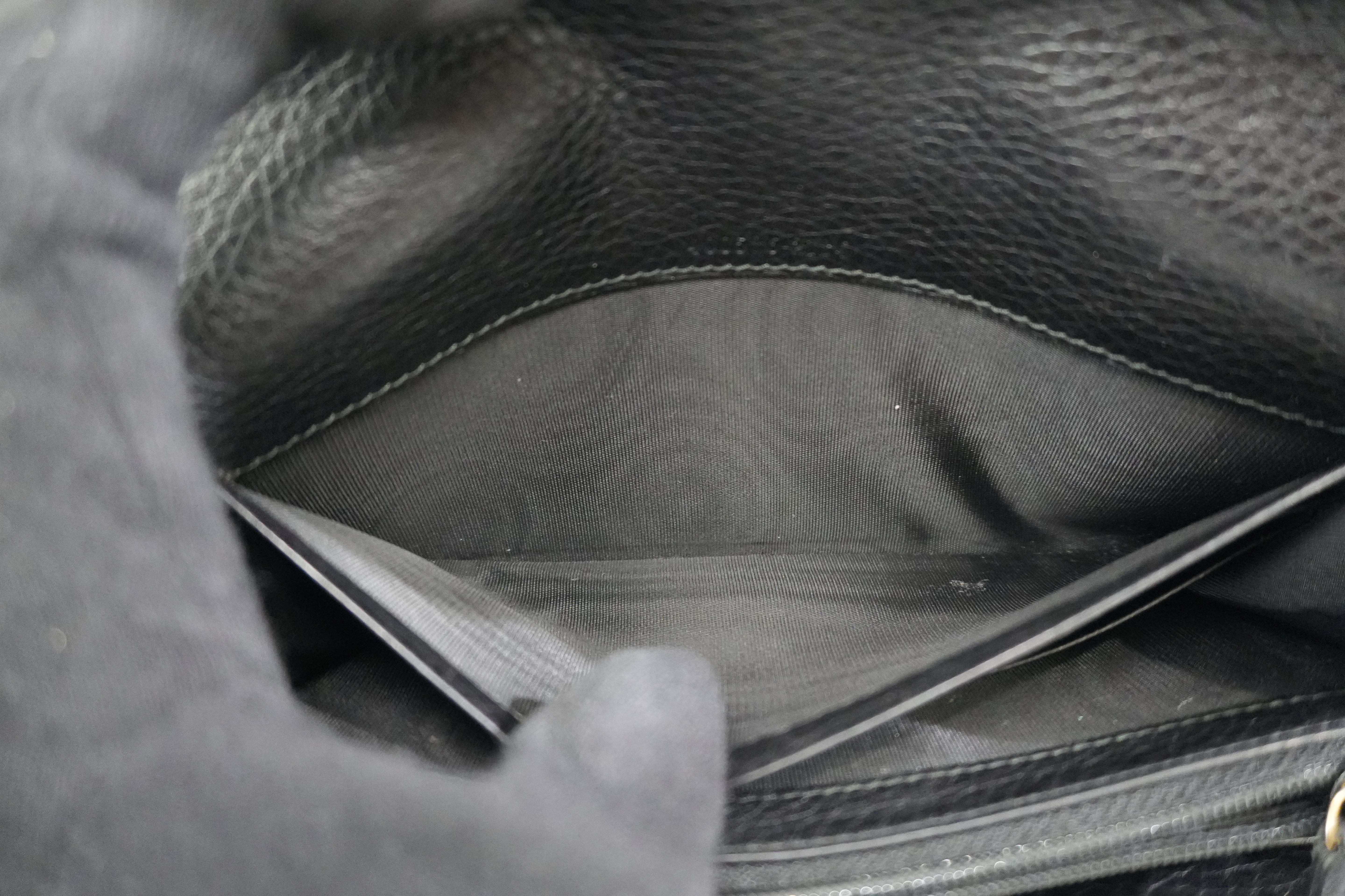 Pre-owned Gucci Calfskin Leather Long Wallet Black