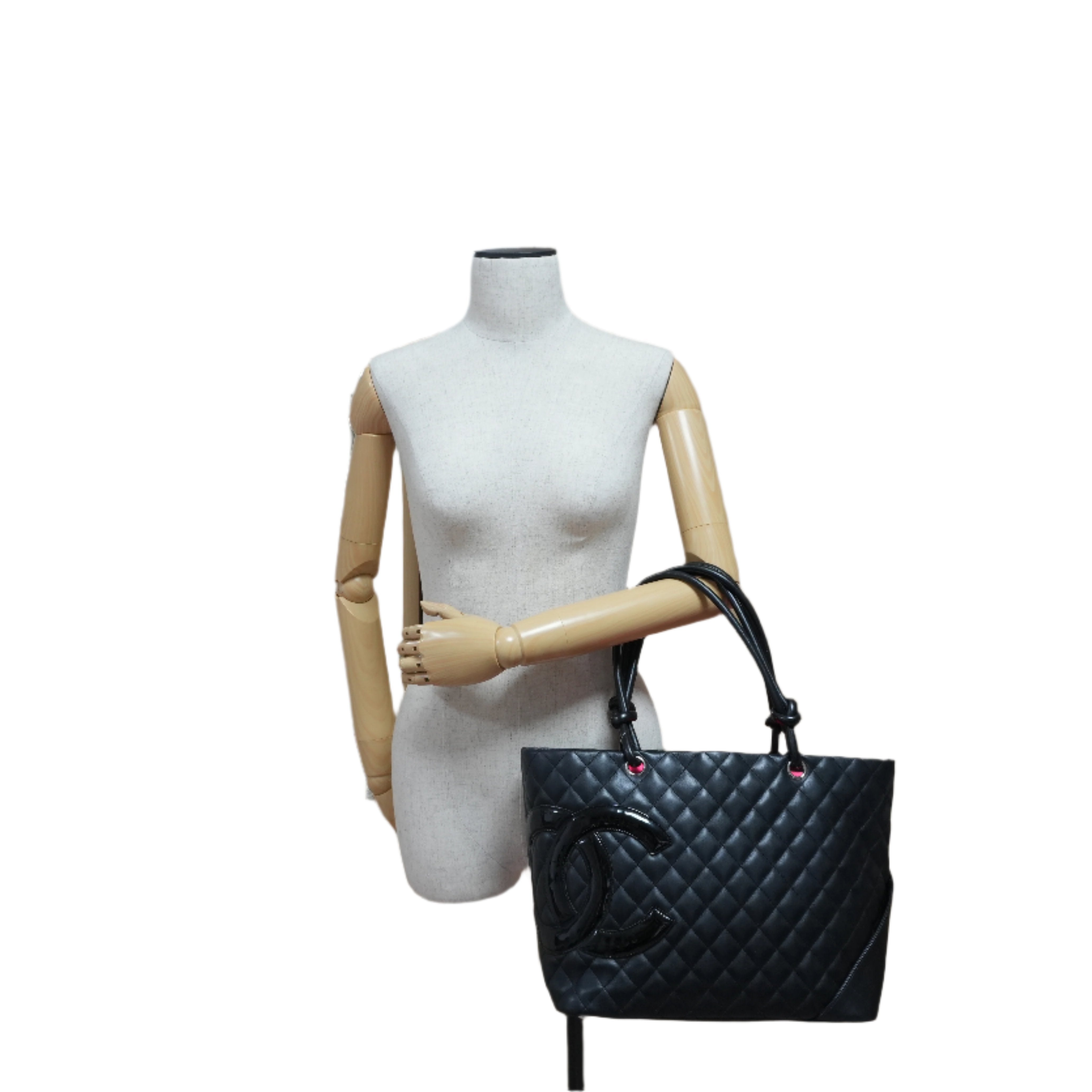 Chanel Cambon Tote Bag Black Used