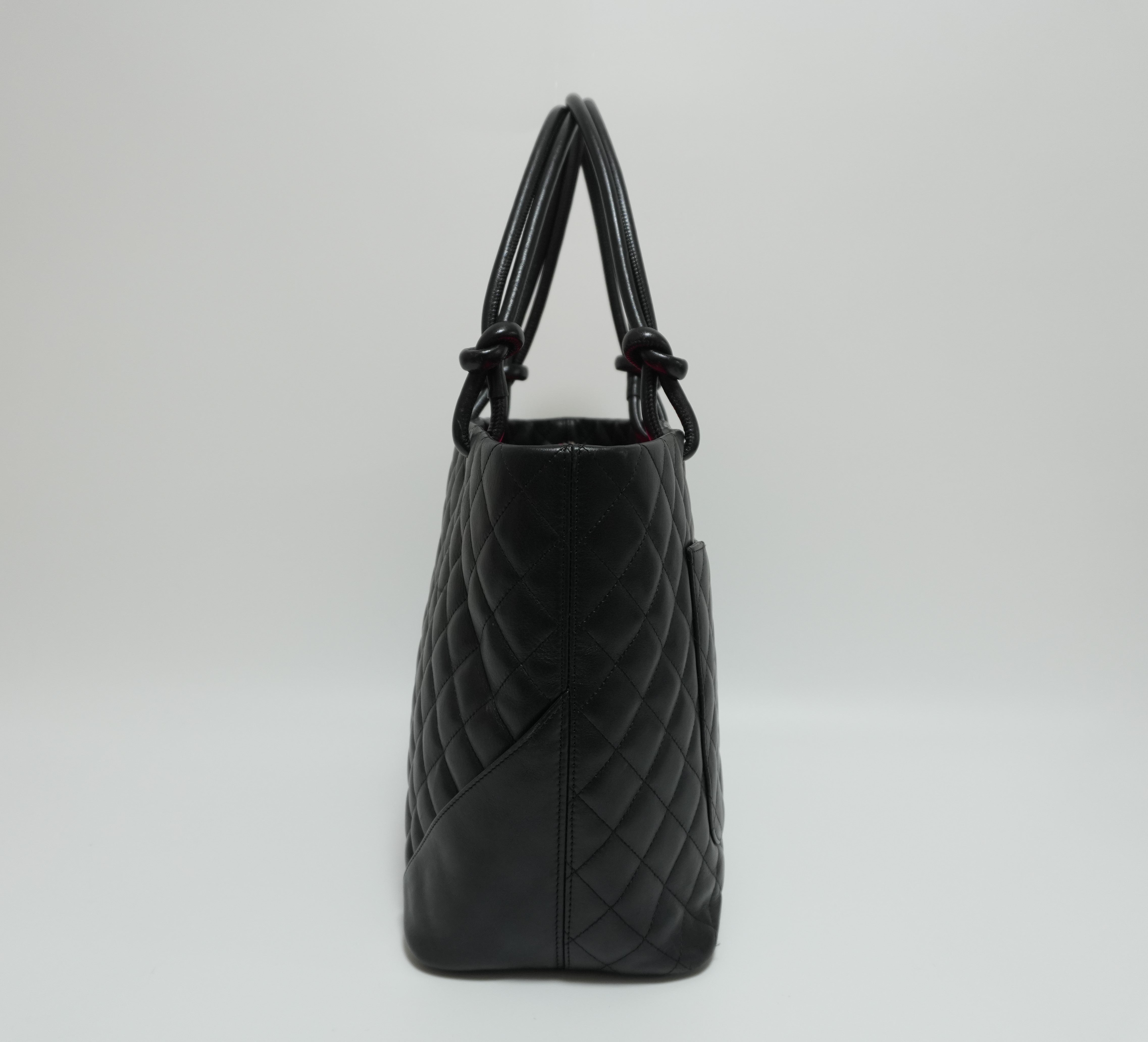 Chanel Cambon Tote Bag Black Used