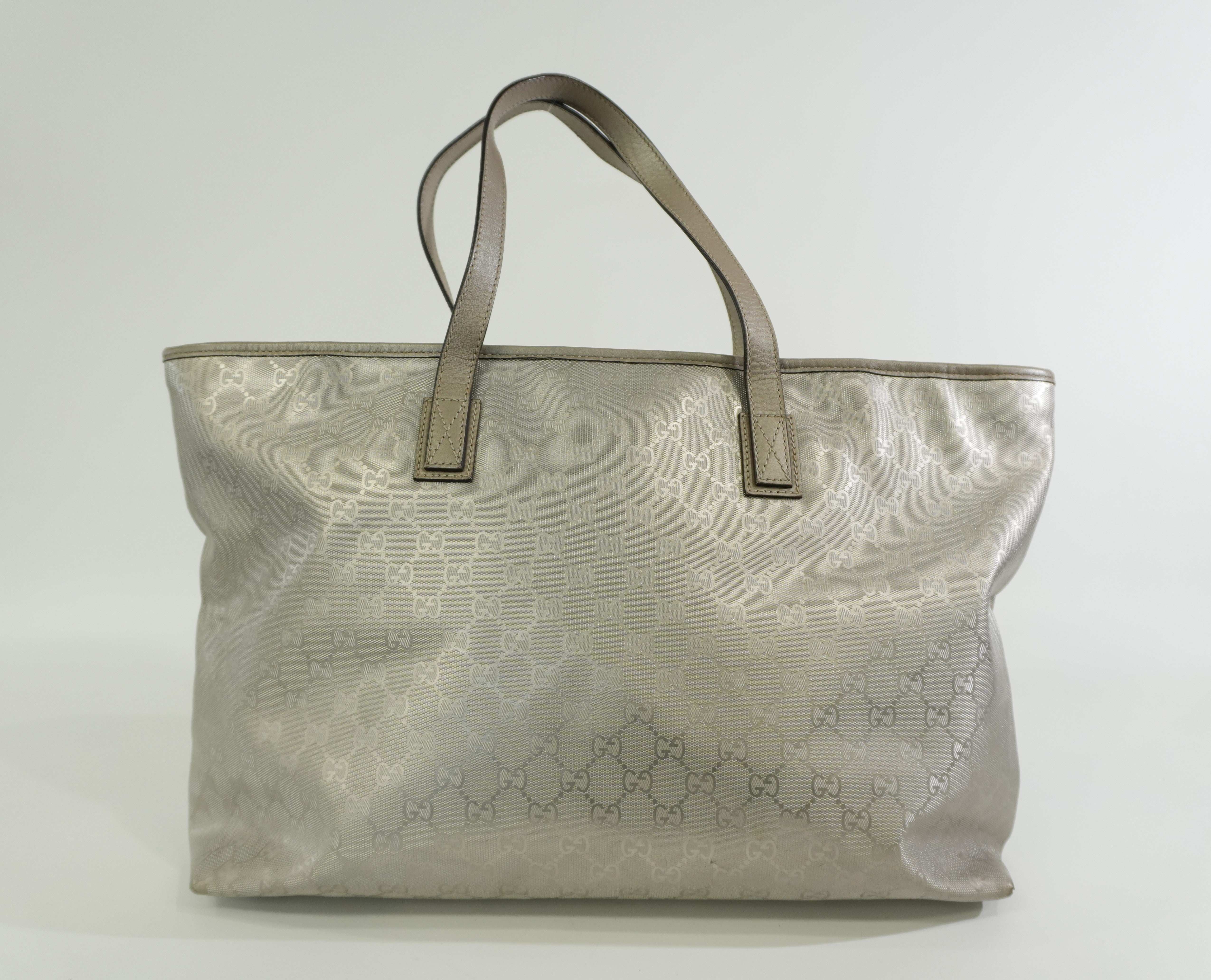 Pre-owned Gucci Metallic Tote Bag SIlver