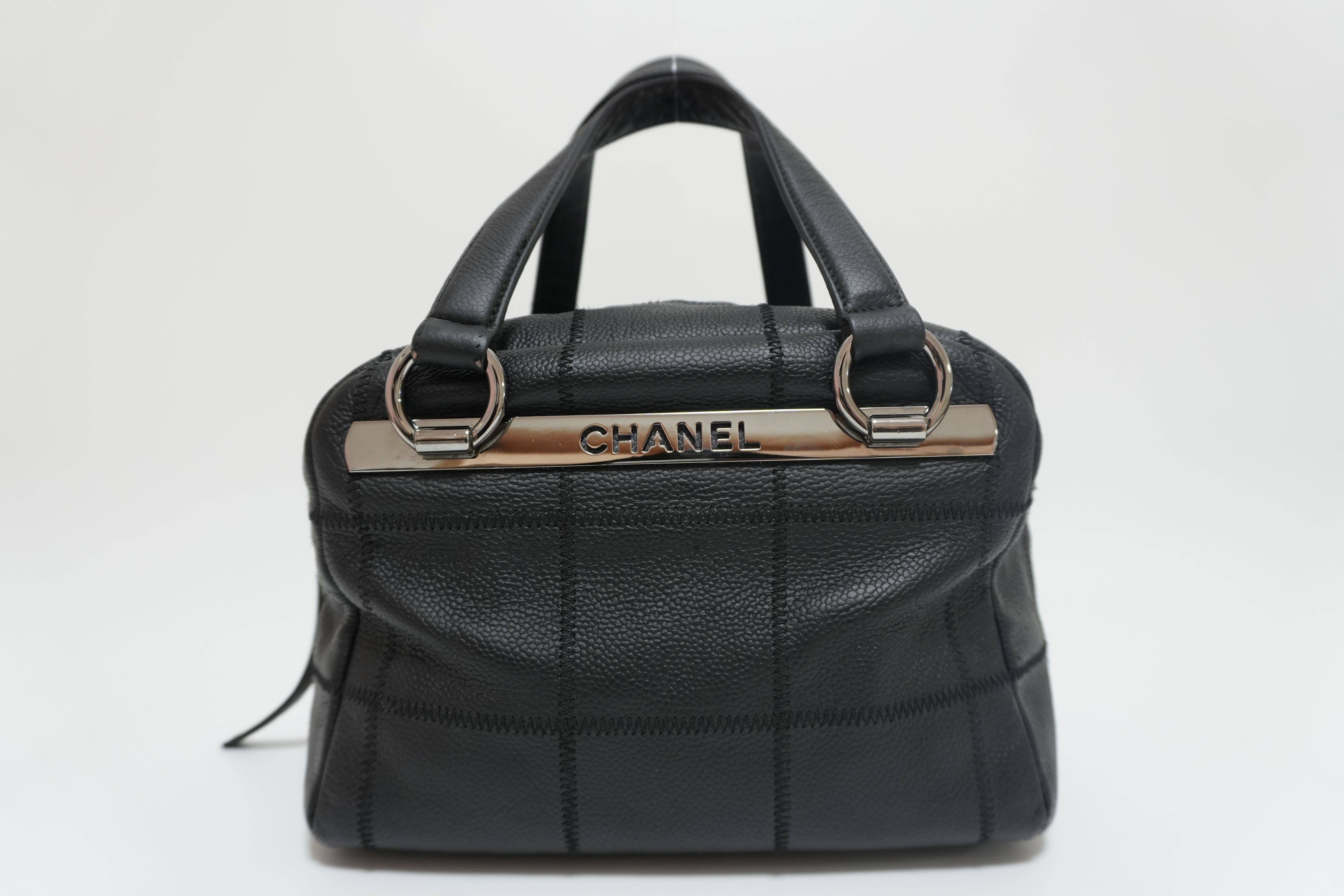 Chanel Choco Bag Handbag Black Used