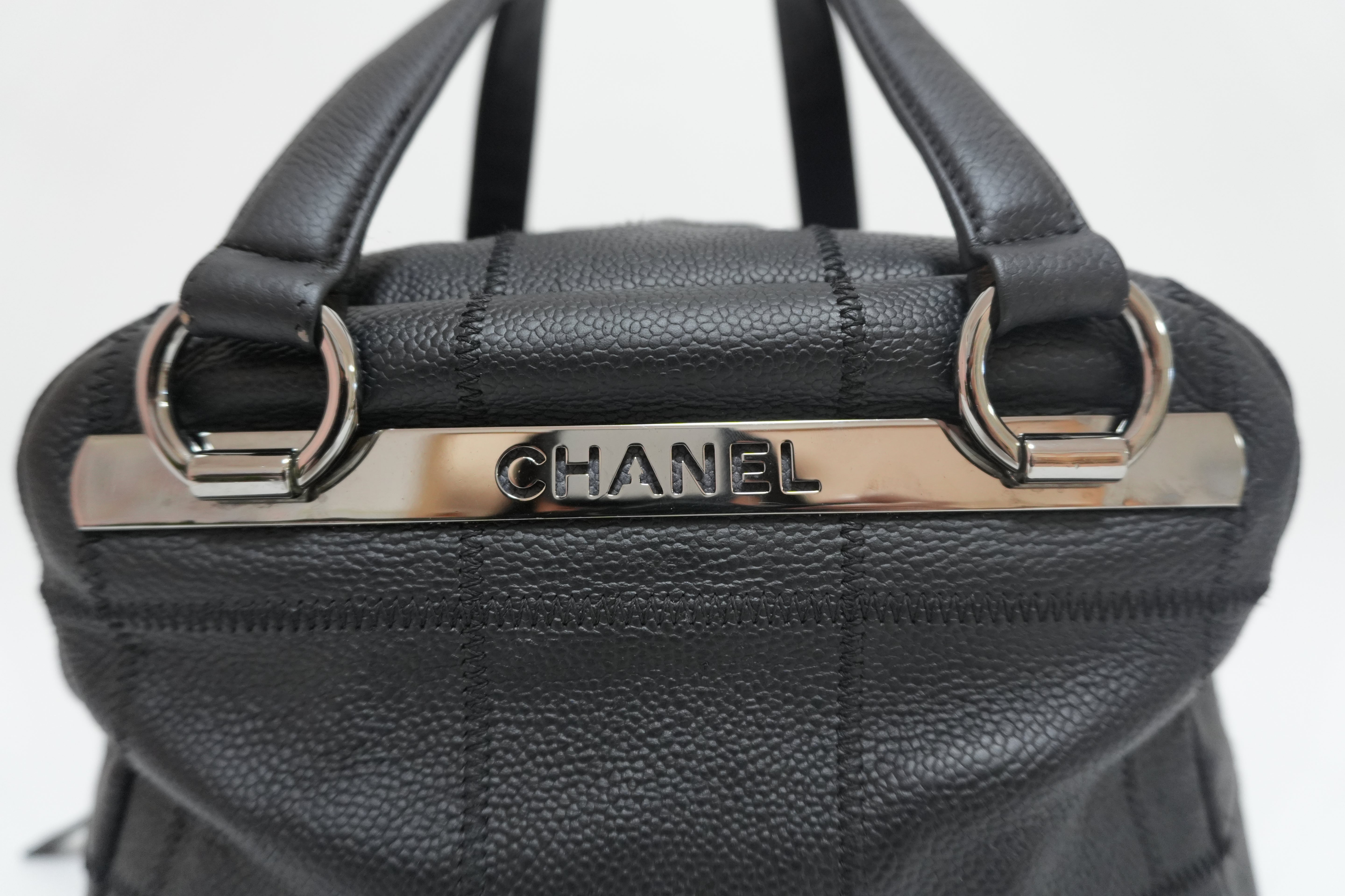 Chanel Choco Bag Handbag Black Used