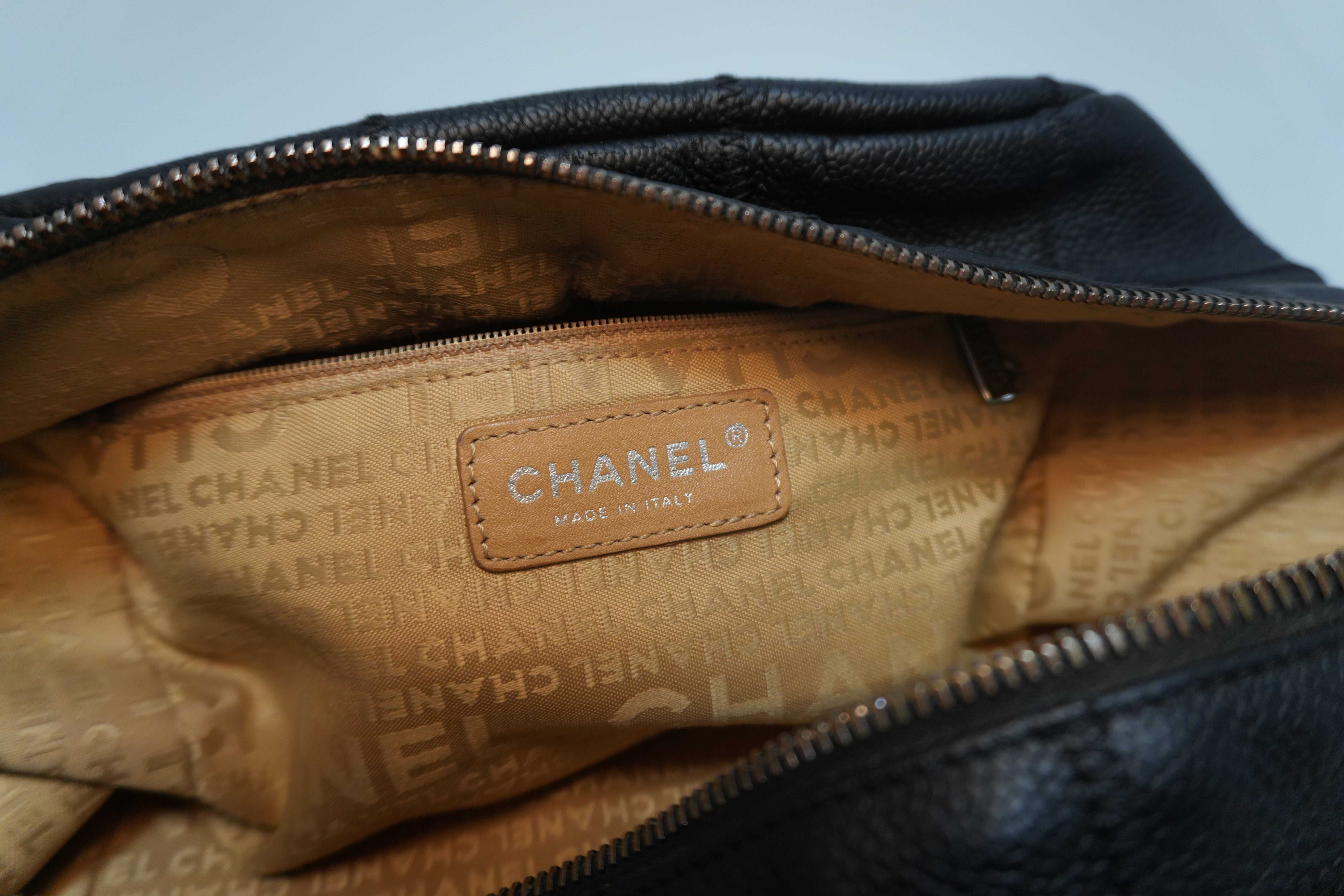 Chanel Choco Bag Handbag Black Used