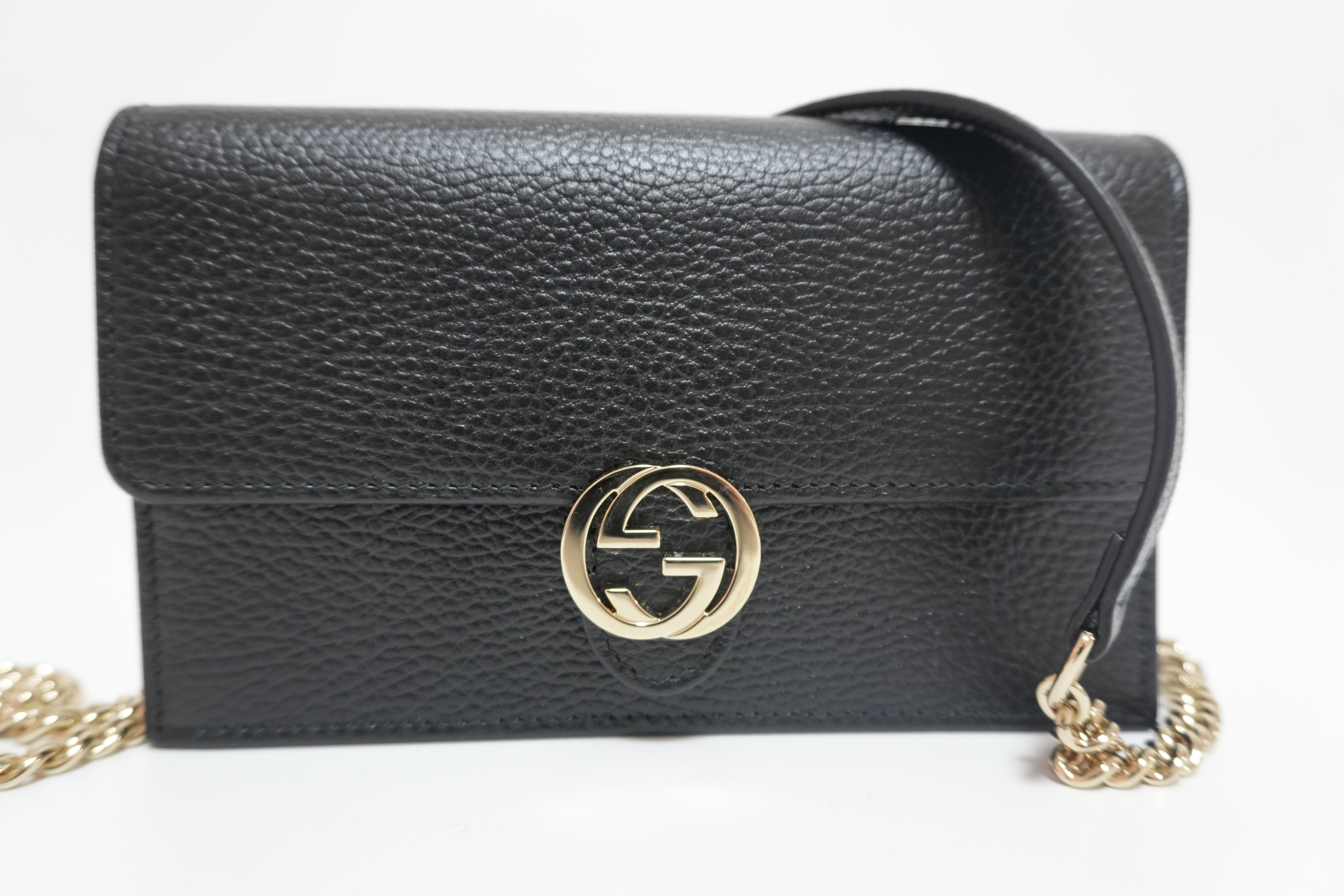 Gucci Interlocking Shoulder Bag Black Used