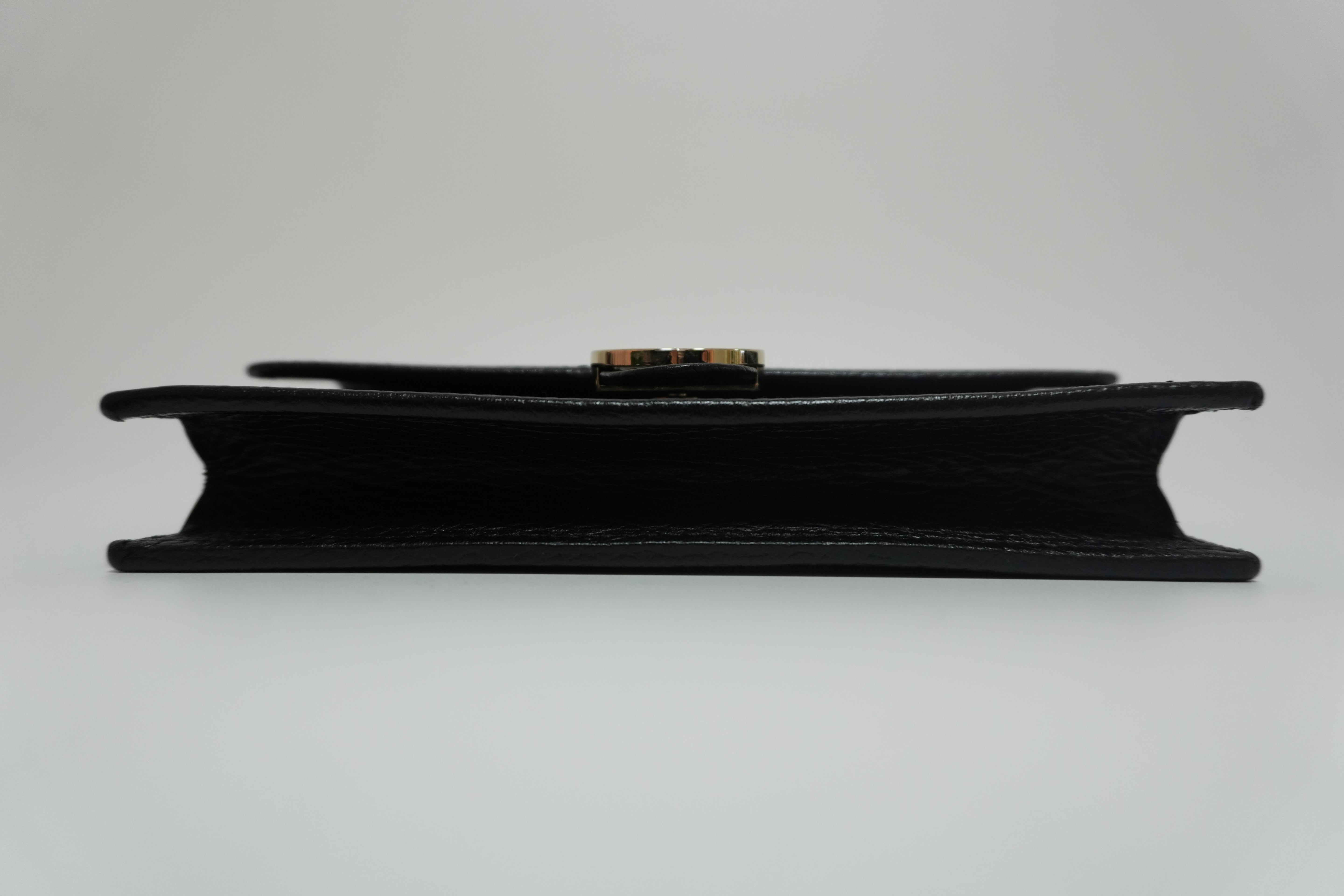 Gucci Interlocking Shoulder Bag Black Used