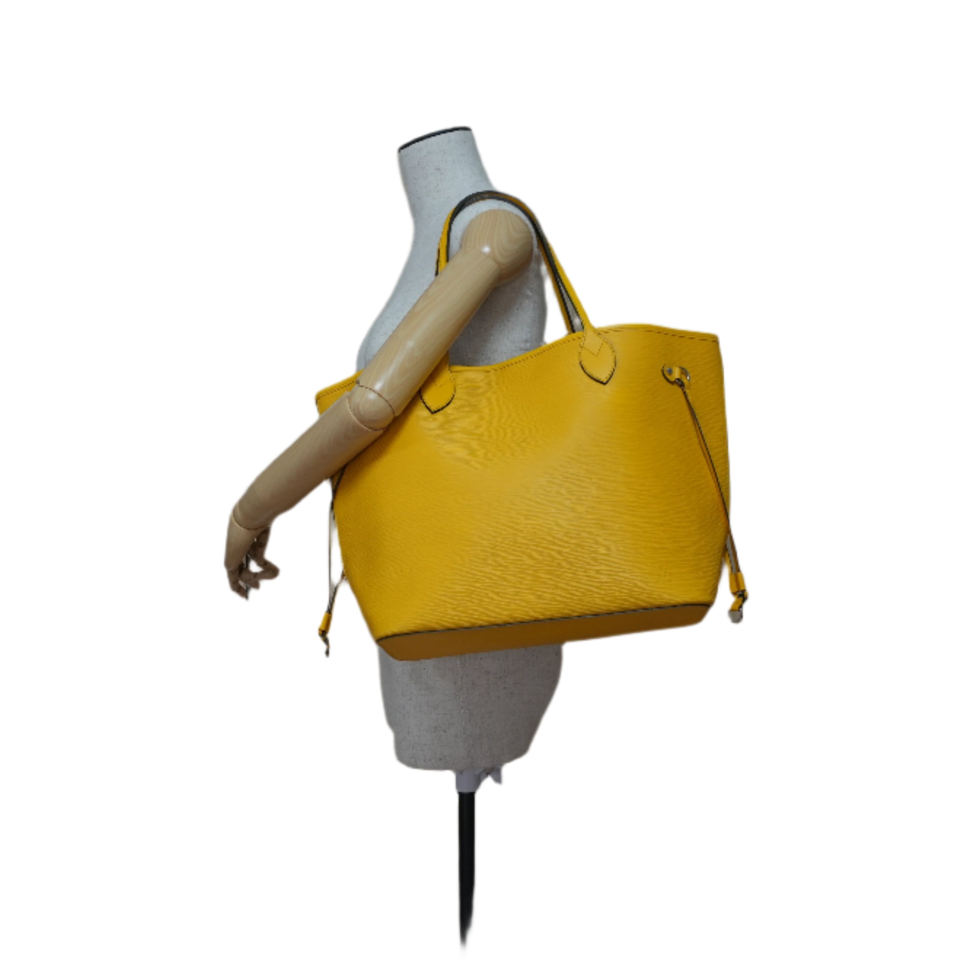 Louis Vuitton Neverfull MM Shoulder Tote Bag Yellow Used