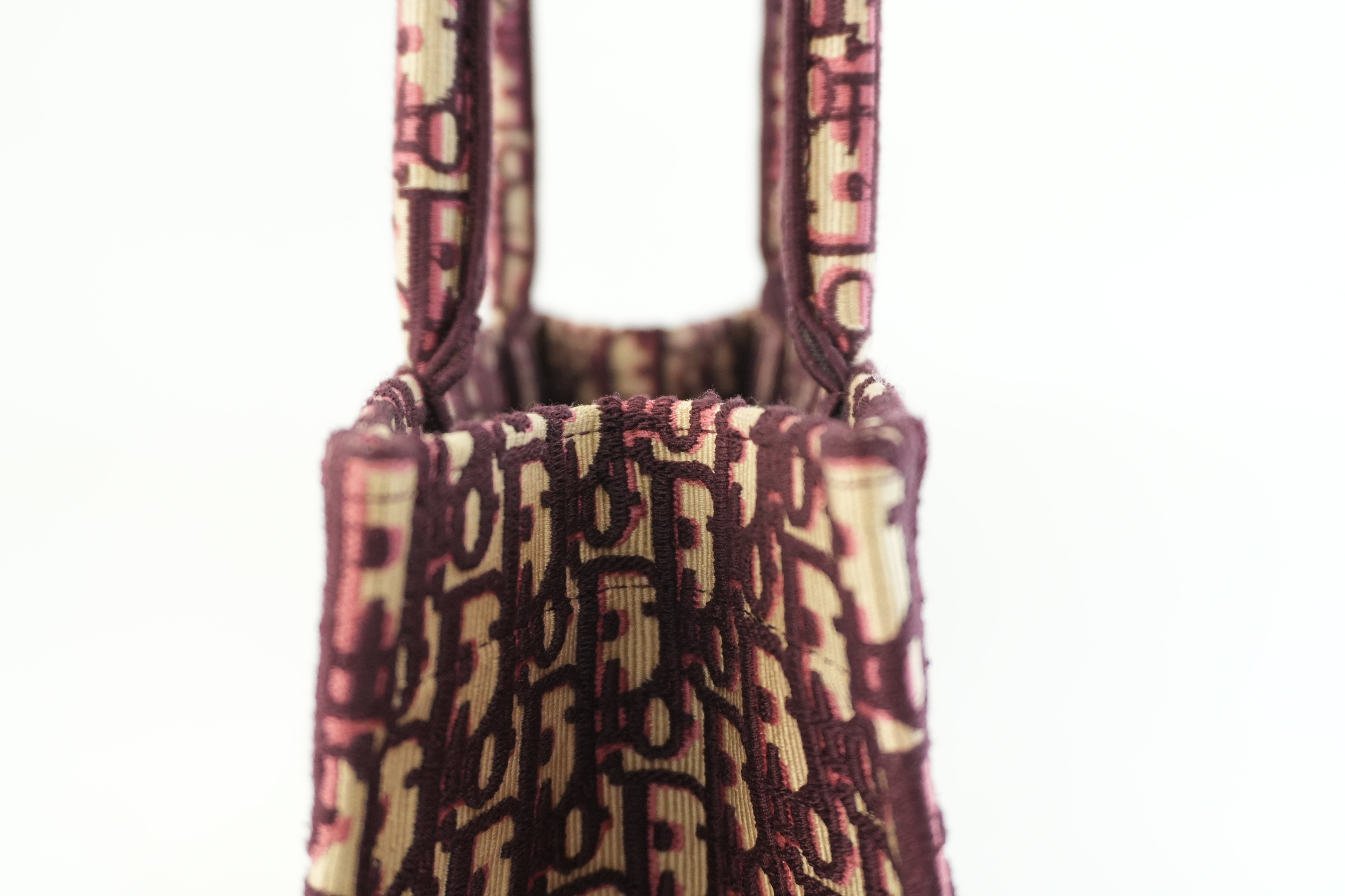 Christian Dior Medium Book Tote Canvas Burgundy Used