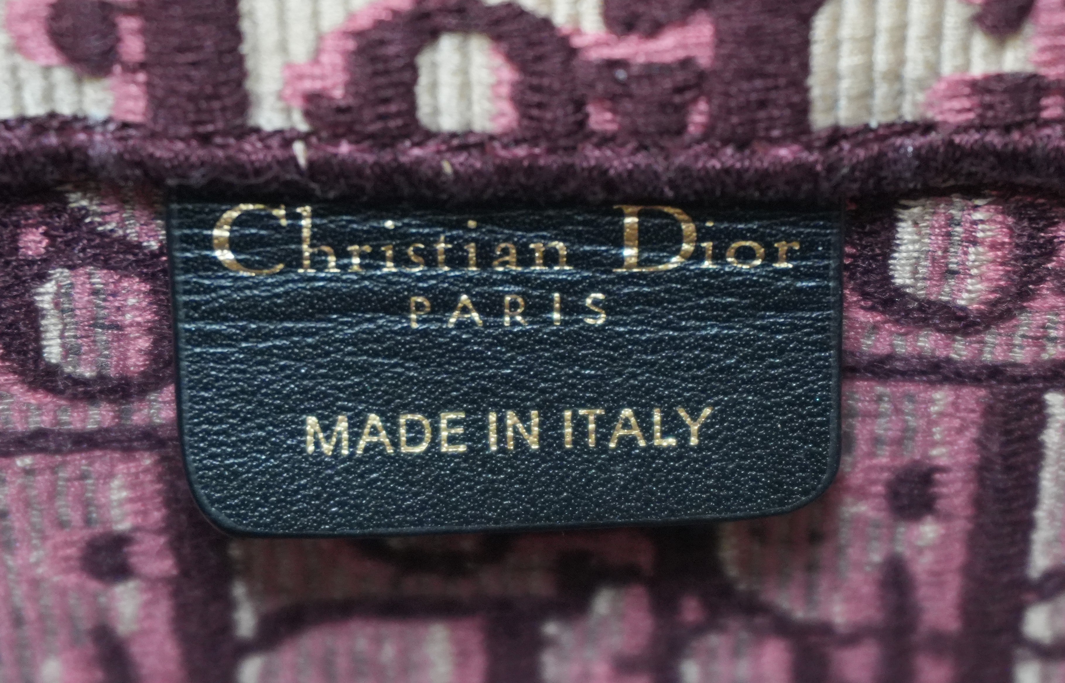 Christian Dior Medium Book Tote Canvas Burgundy Used