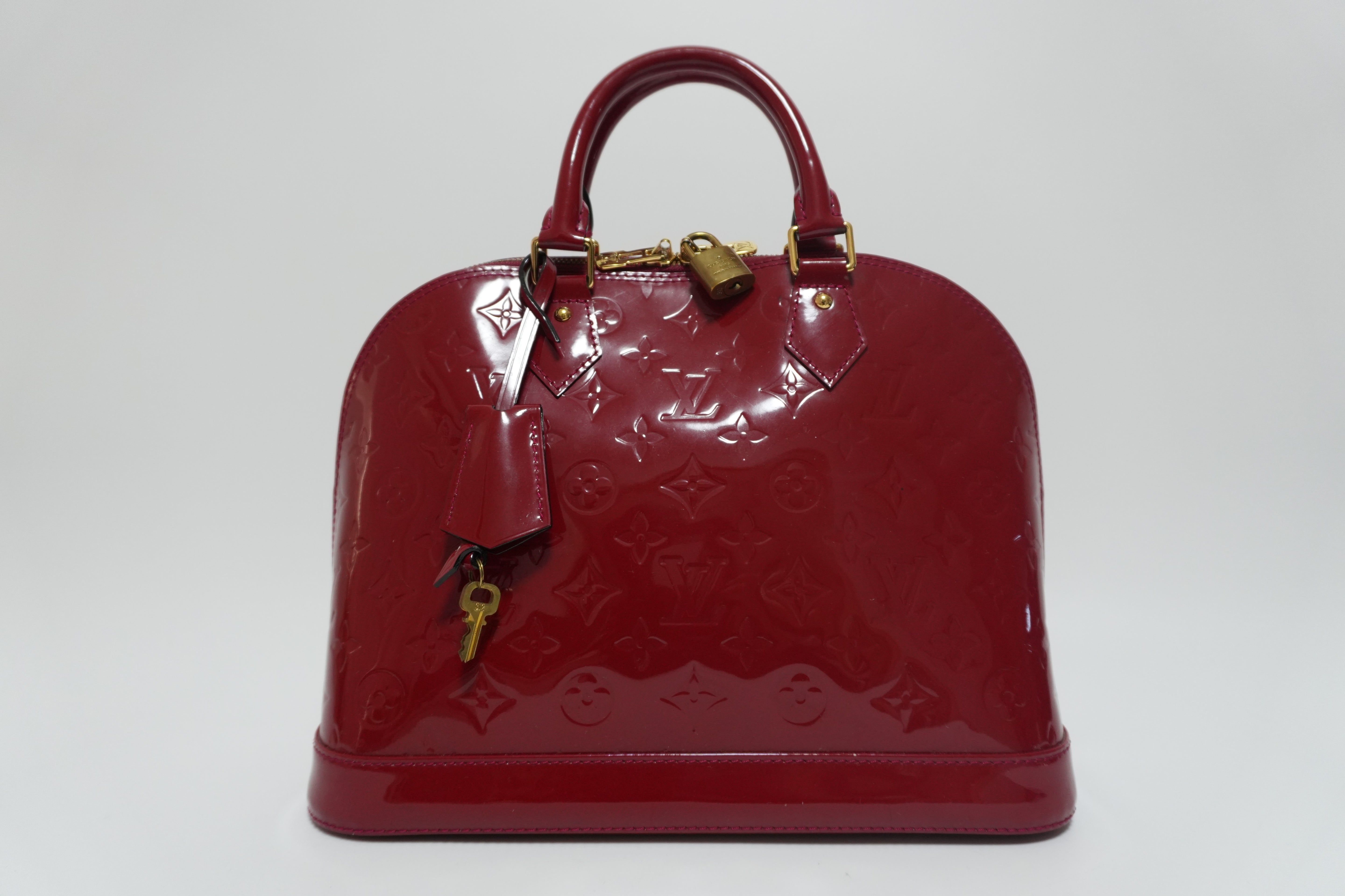 Louis Vuitton Vernis Alma PM Handbag Red Used