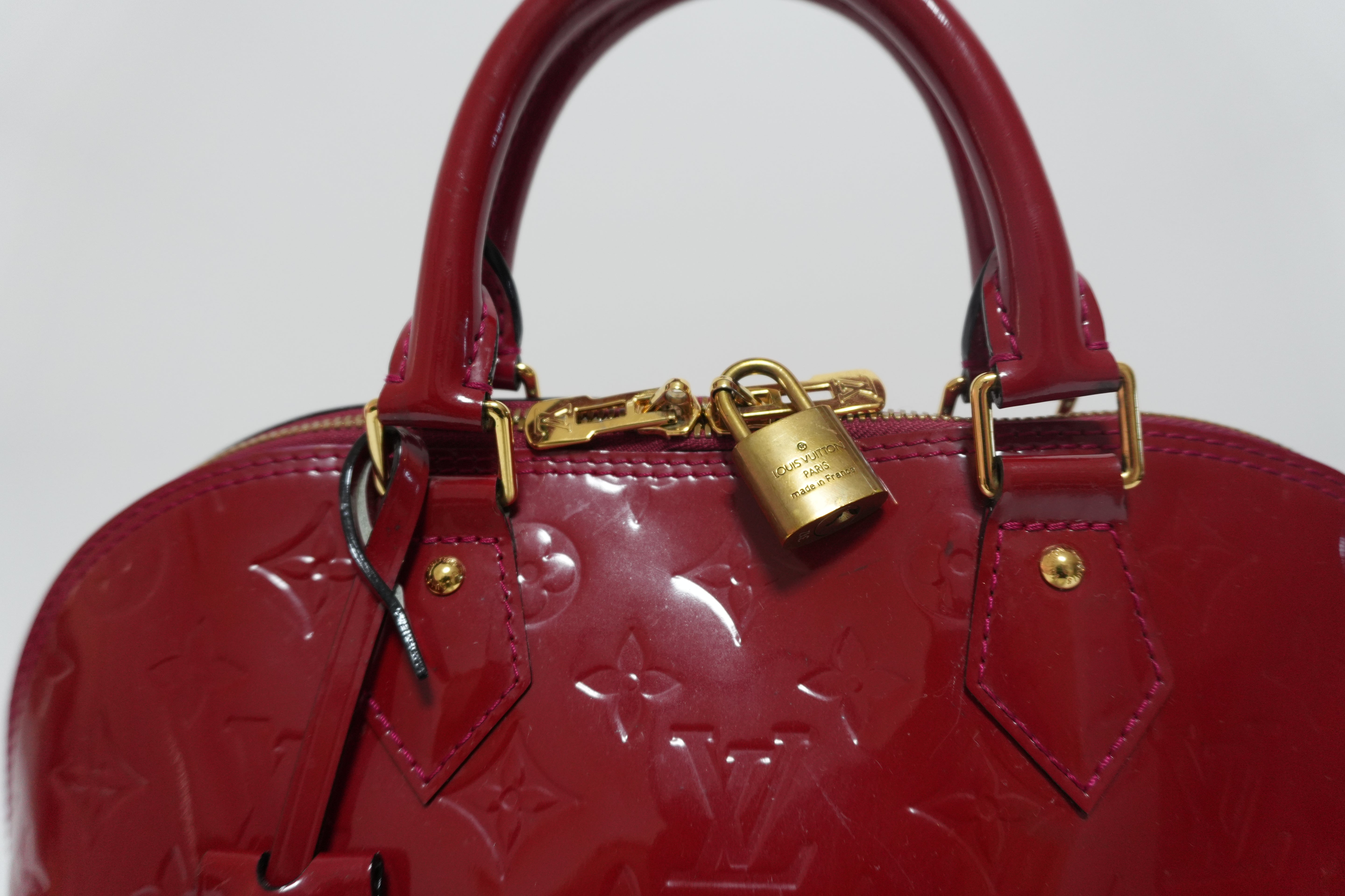 Louis Vuitton Vernis Alma PM Handbag Red Used