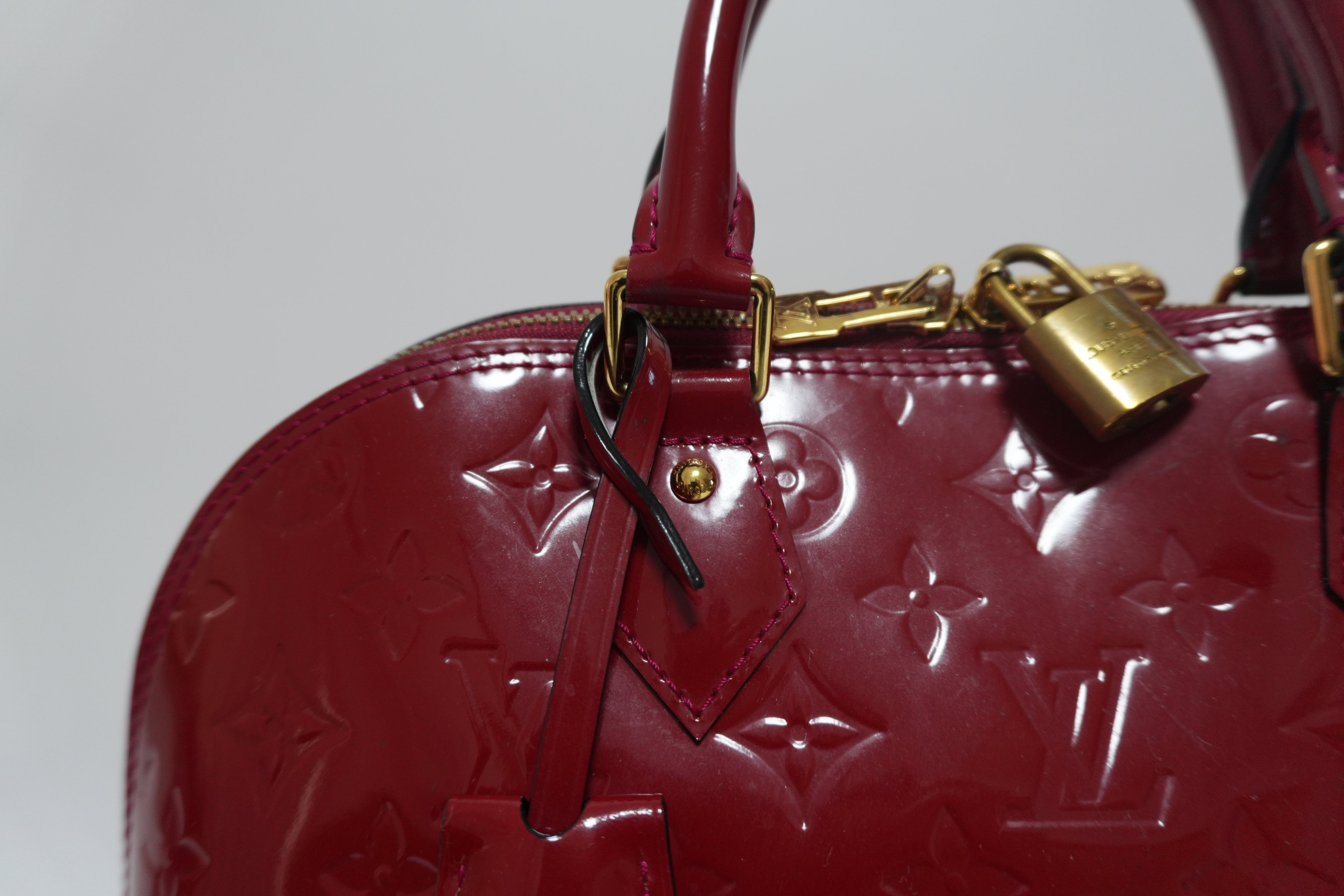 Louis Vuitton Vernis Alma PM Handbag Red Used