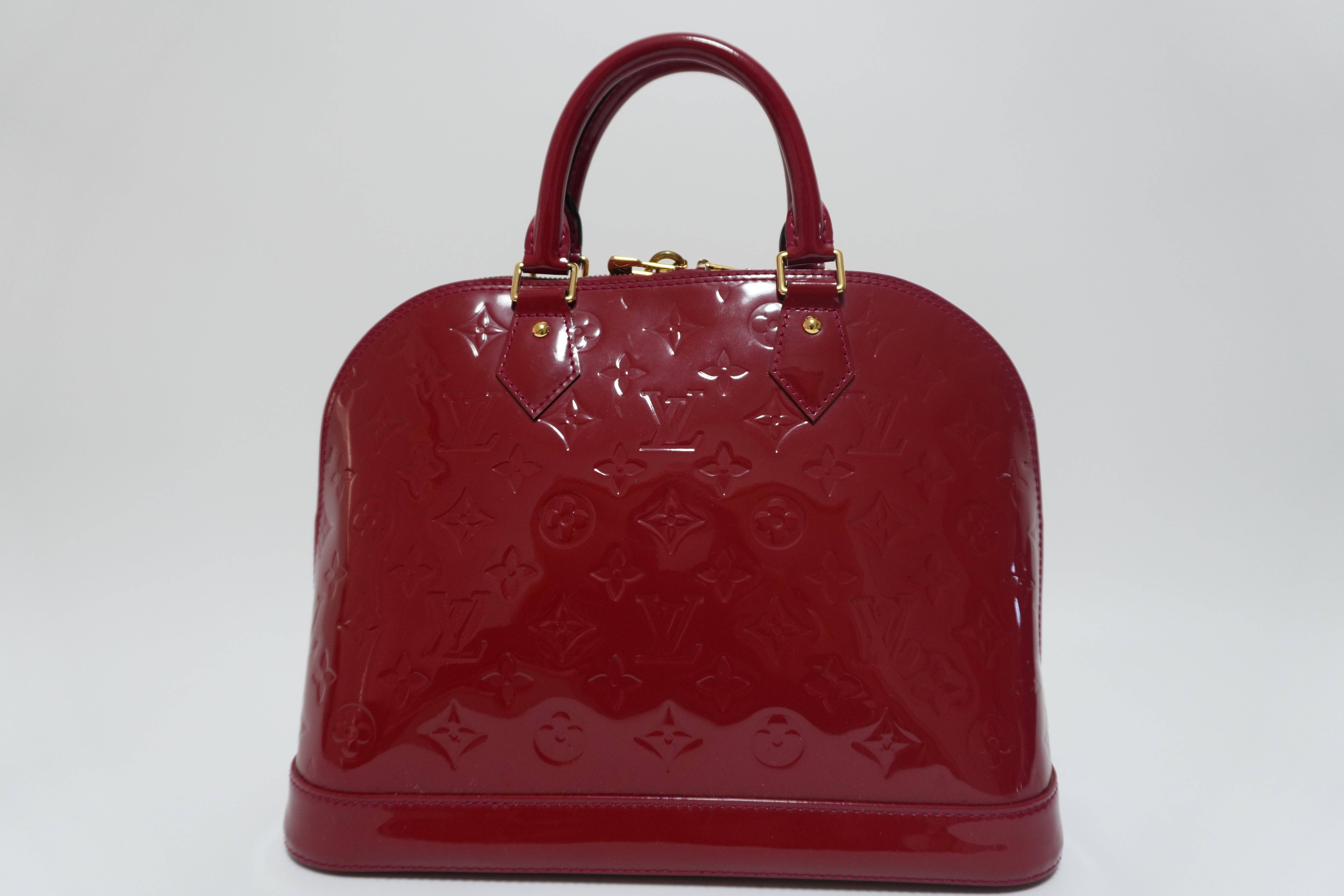 Louis Vuitton Vernis Alma PM Handbag Red Used