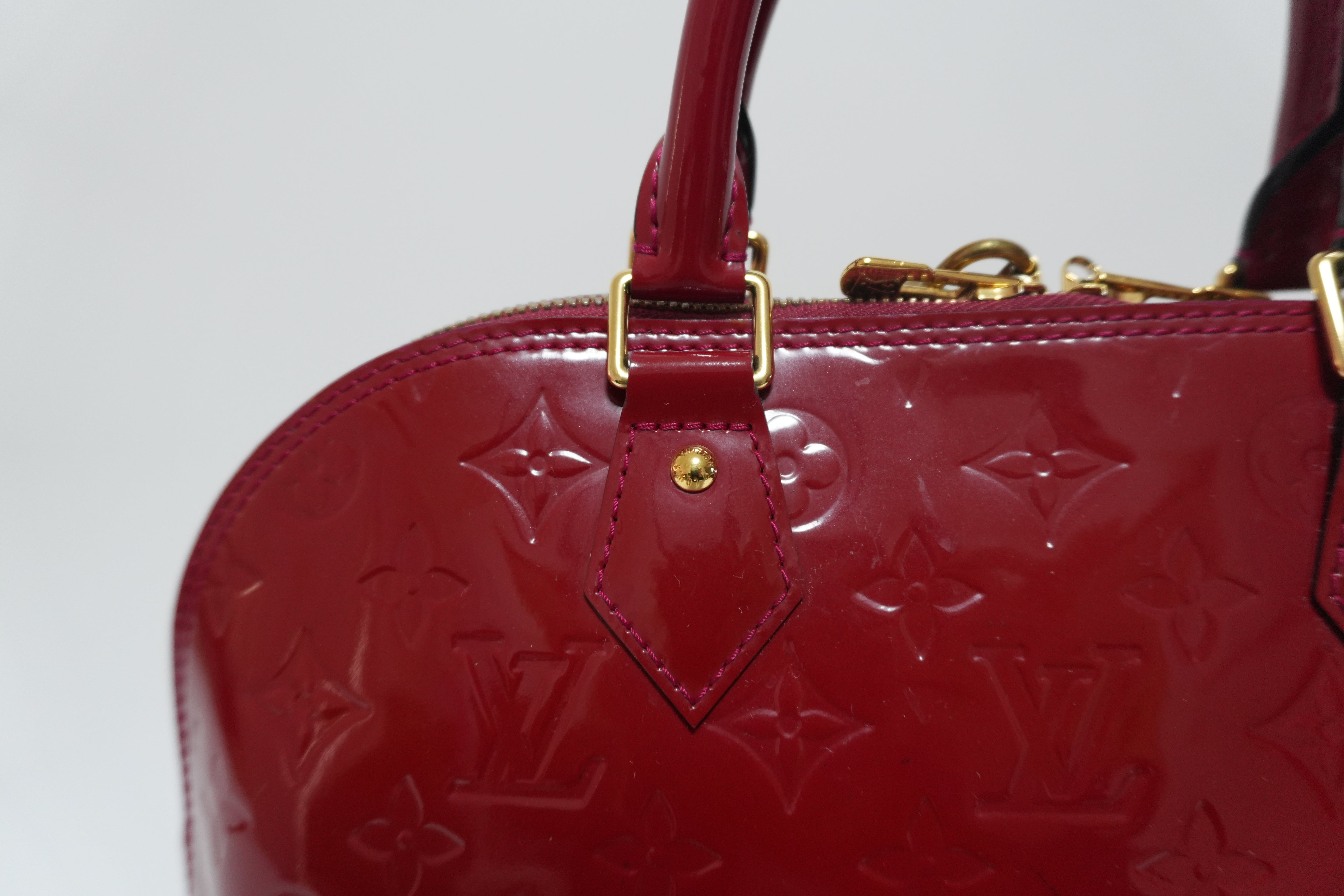 Louis Vuitton Vernis Alma PM Handbag Red Used