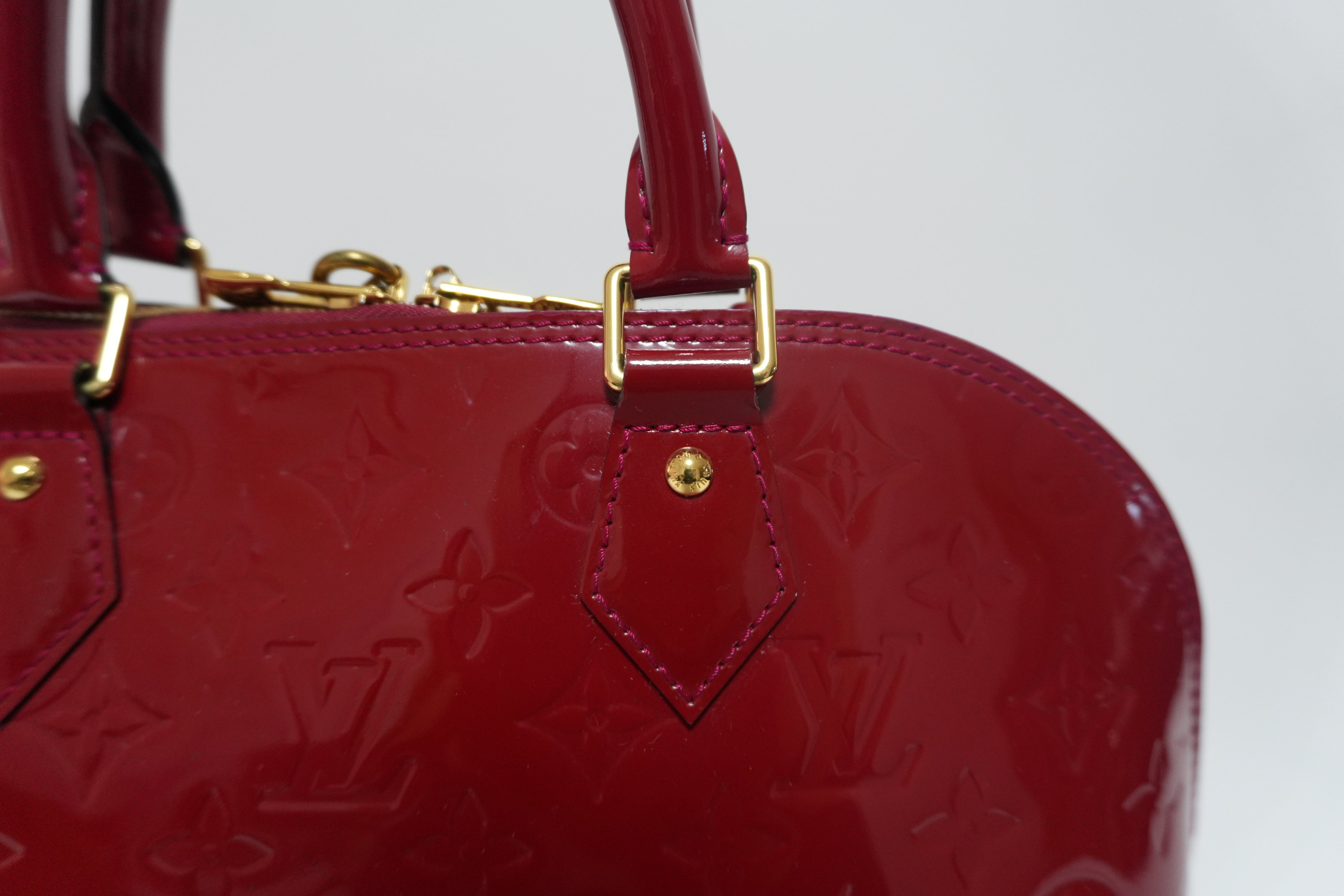 Louis Vuitton Vernis Alma PM Handbag Red Used