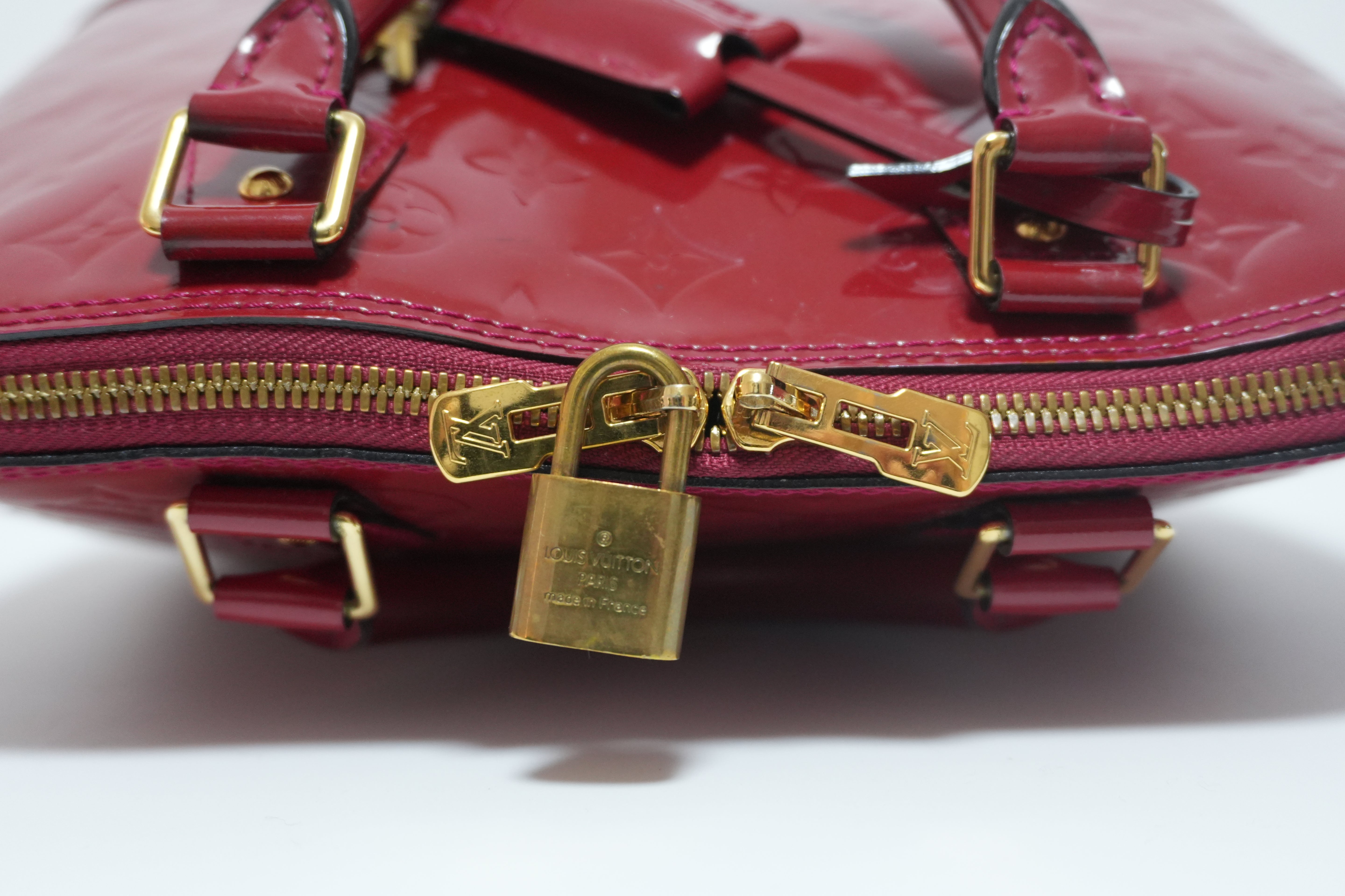 Louis Vuitton Vernis Alma PM Handbag Red Used