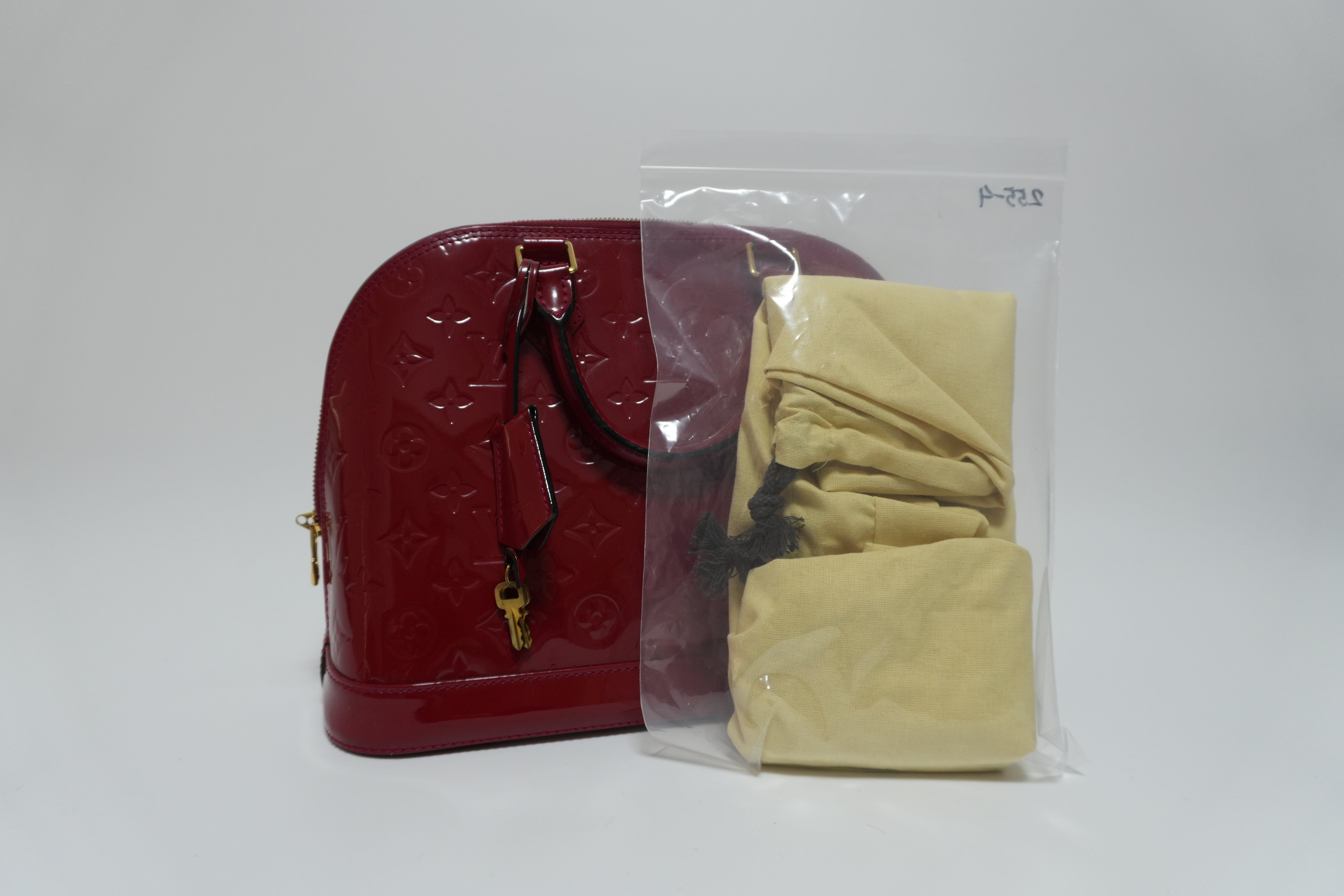 Louis Vuitton Vernis Alma PM Handbag Red Used