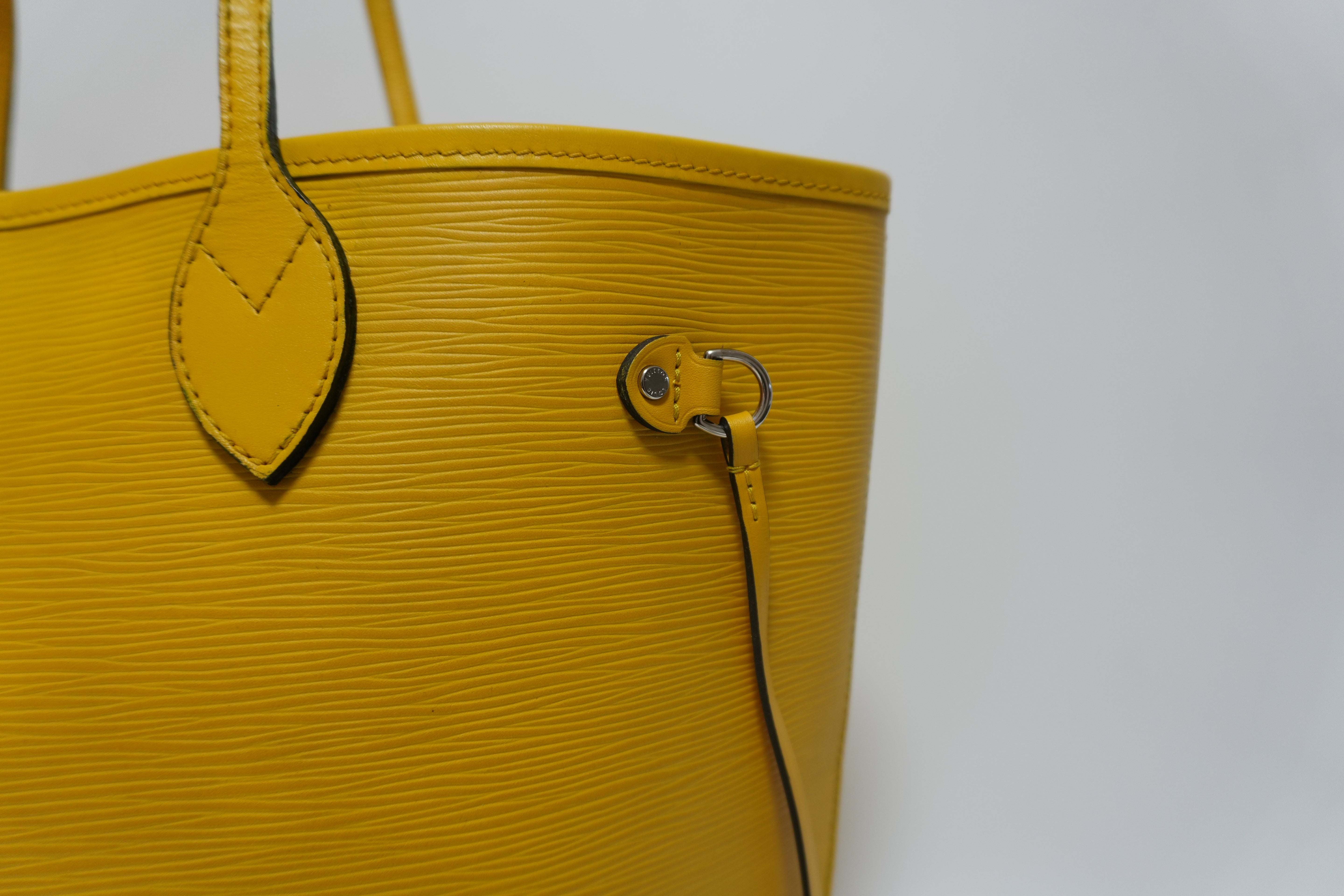 Louis Vuitton Neverfull MM Shoulder Tote Bag Yellow Used