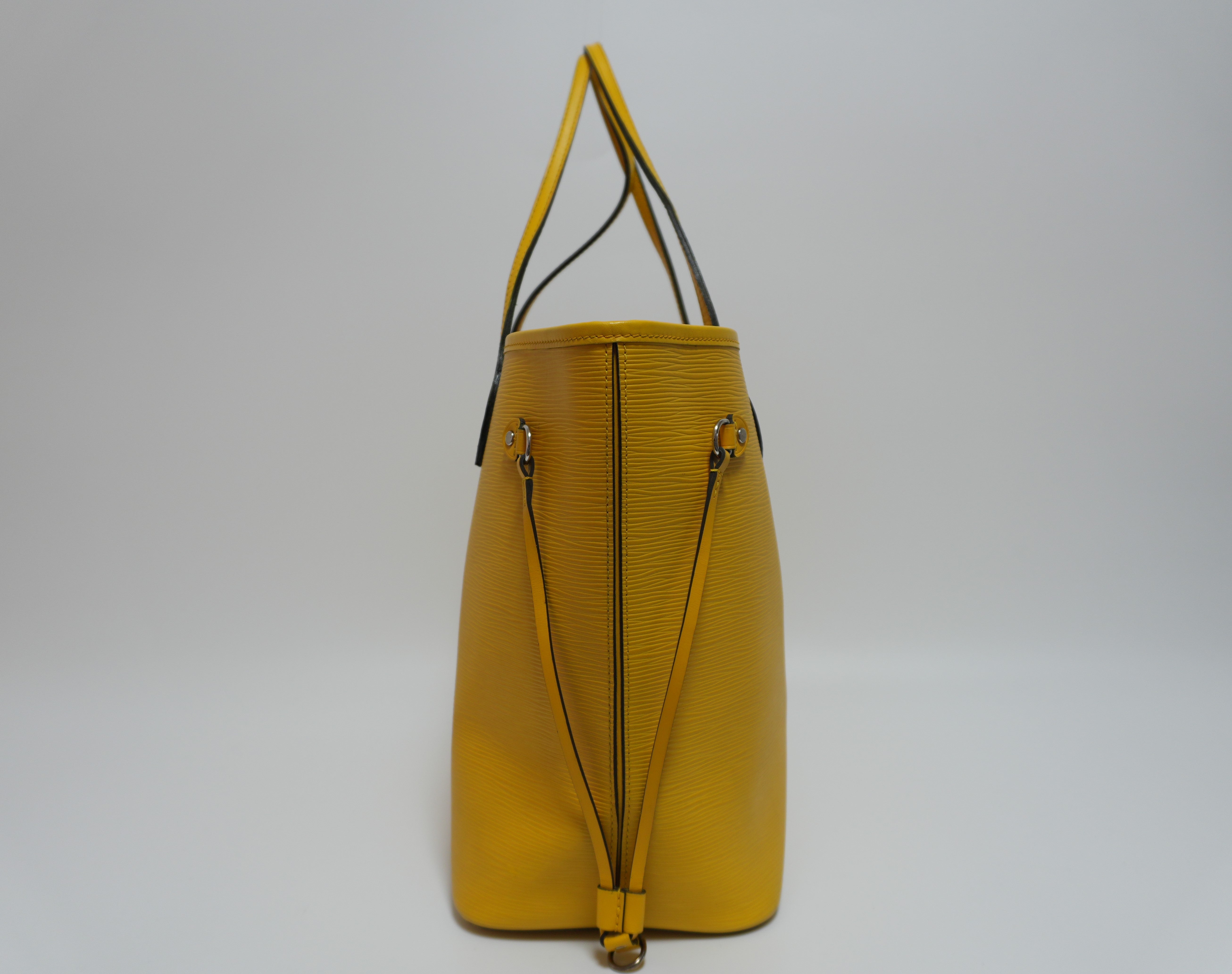 Louis Vuitton Neverfull MM Shoulder Tote Bag Yellow Used