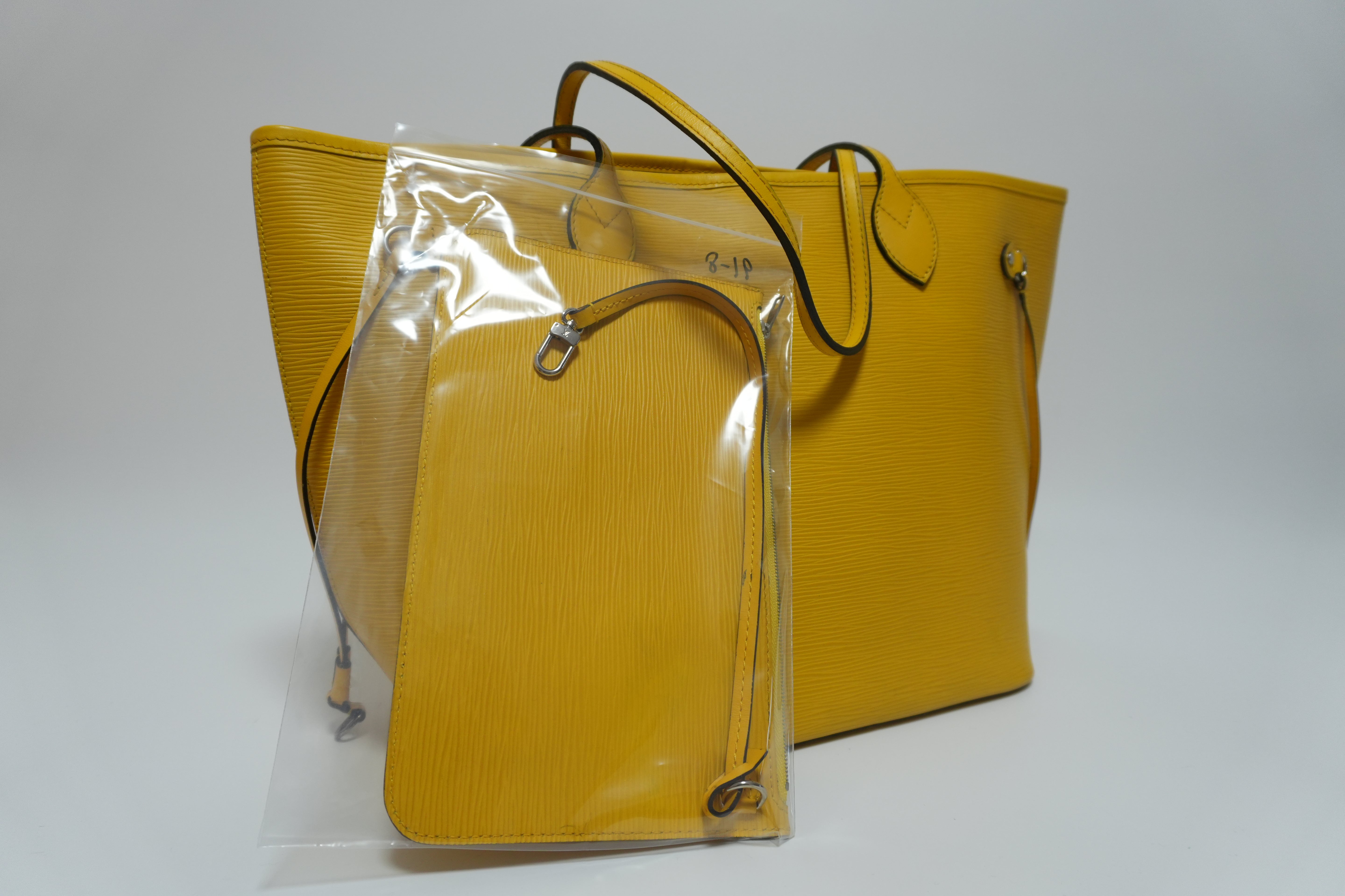 Louis Vuitton Neverfull MM Shoulder Tote Bag Yellow Used