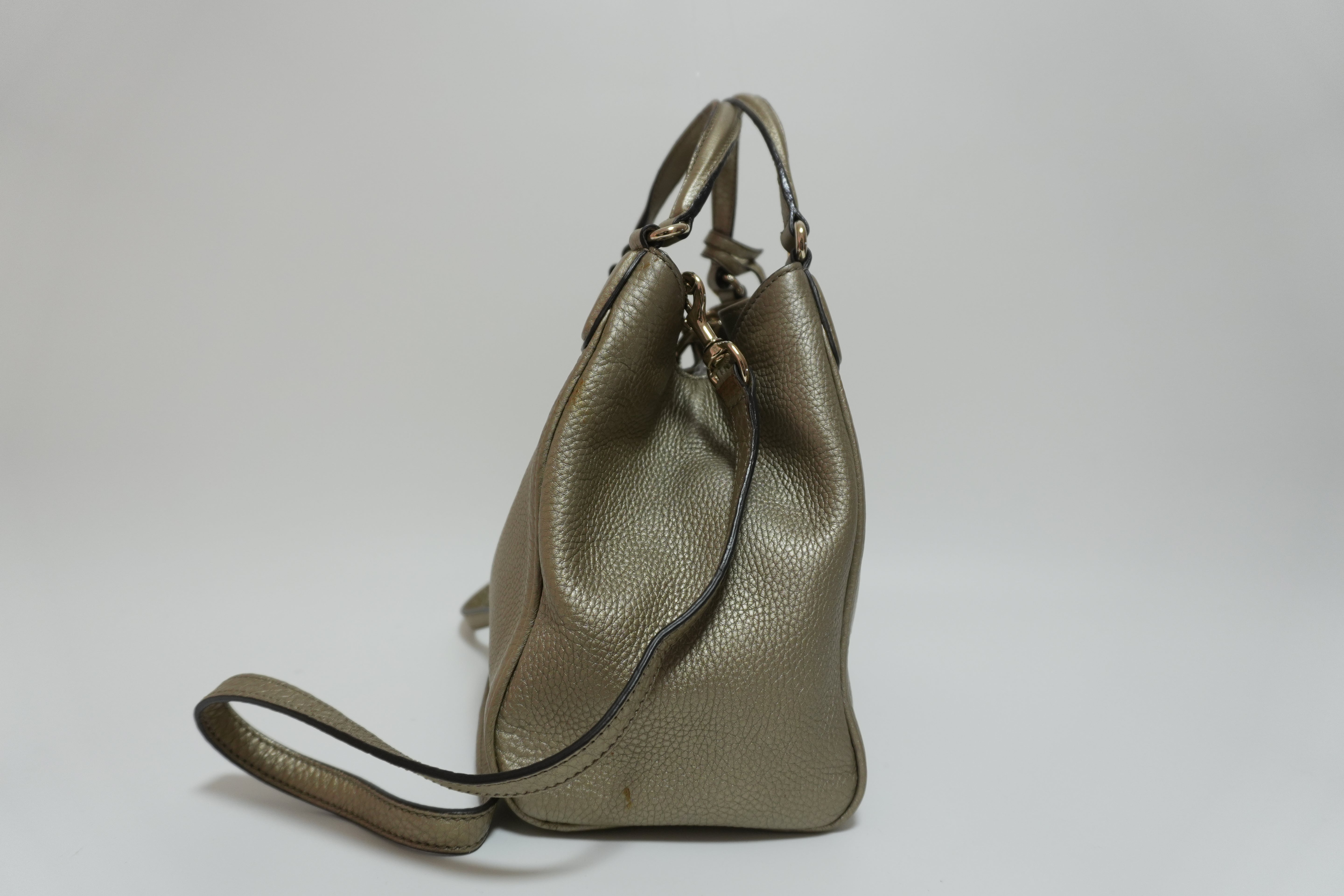 Gucci Soho Metallic Two-way Shoulder Bag Silver Used