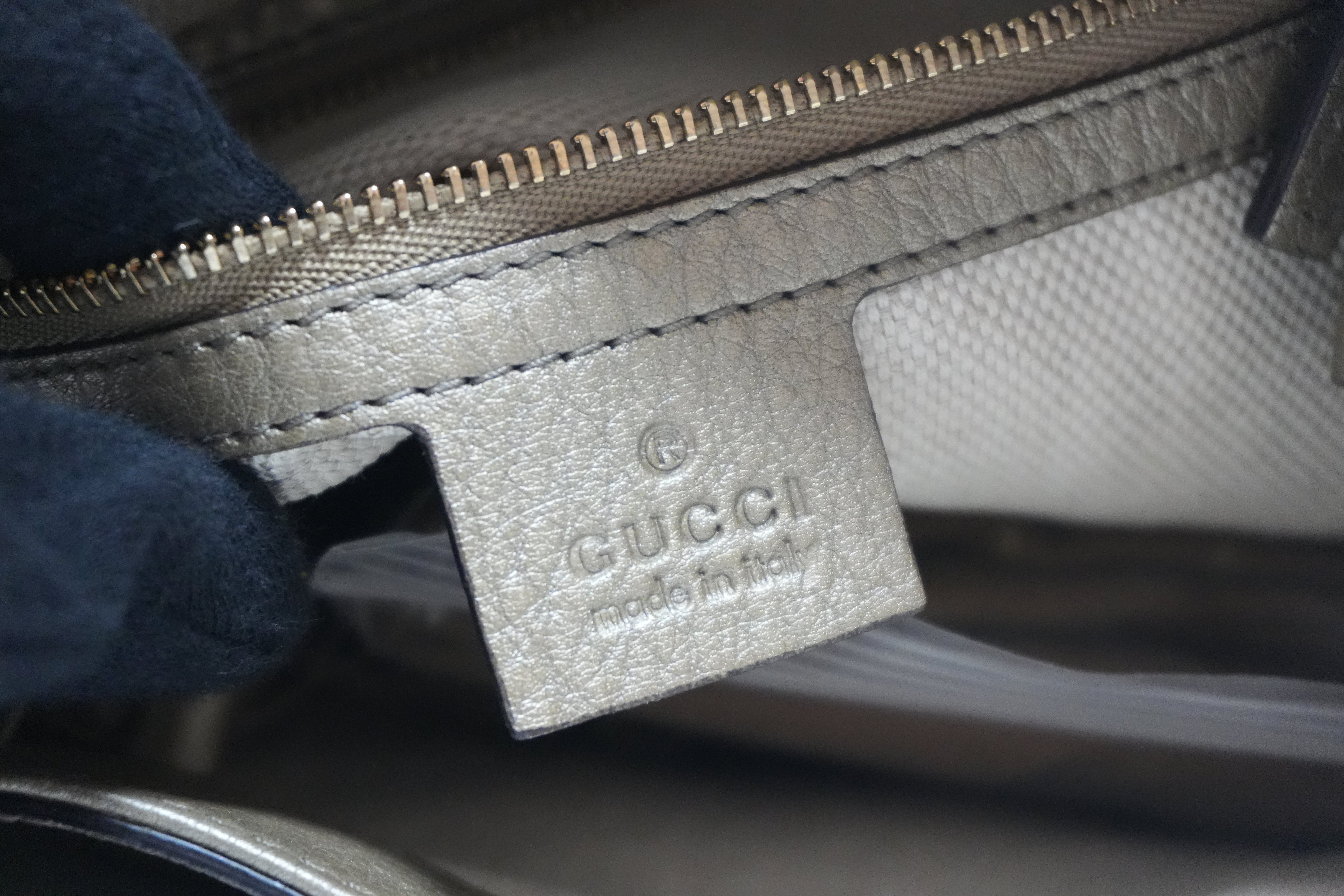 Gucci Soho Metallic Two-way Shoulder Bag Silver Used