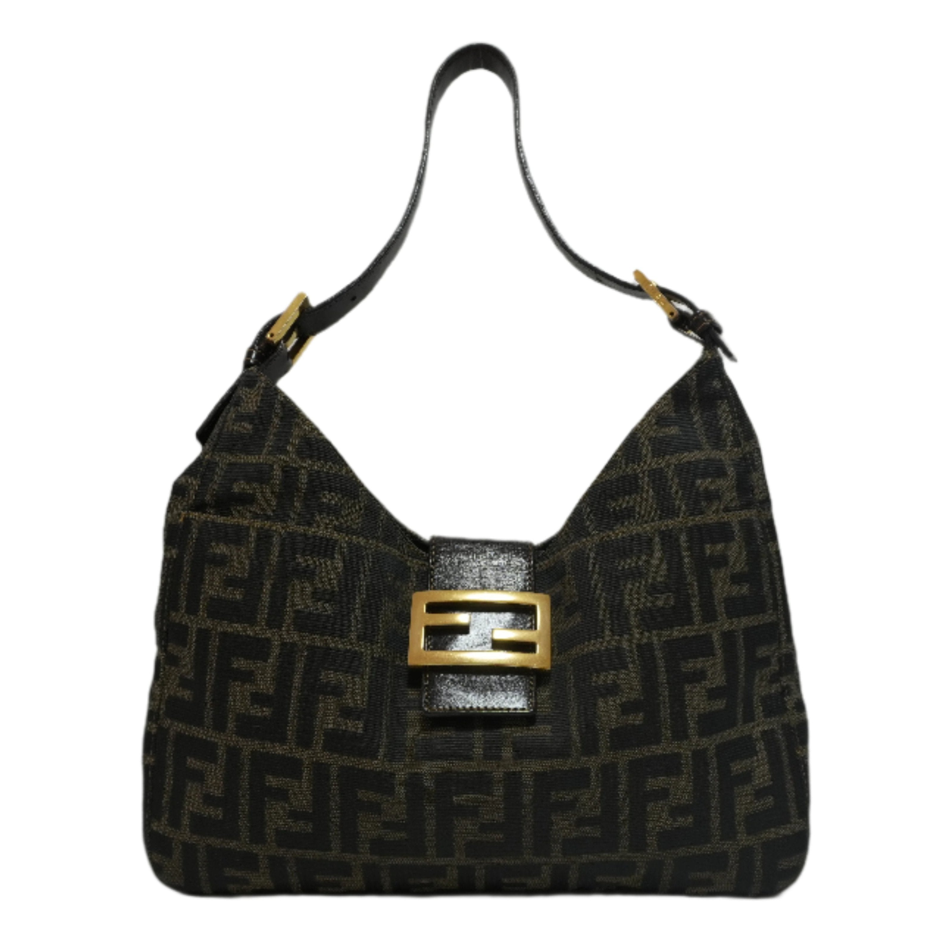 Fendi Zucca Baguette Shoulder Bag Brown Used